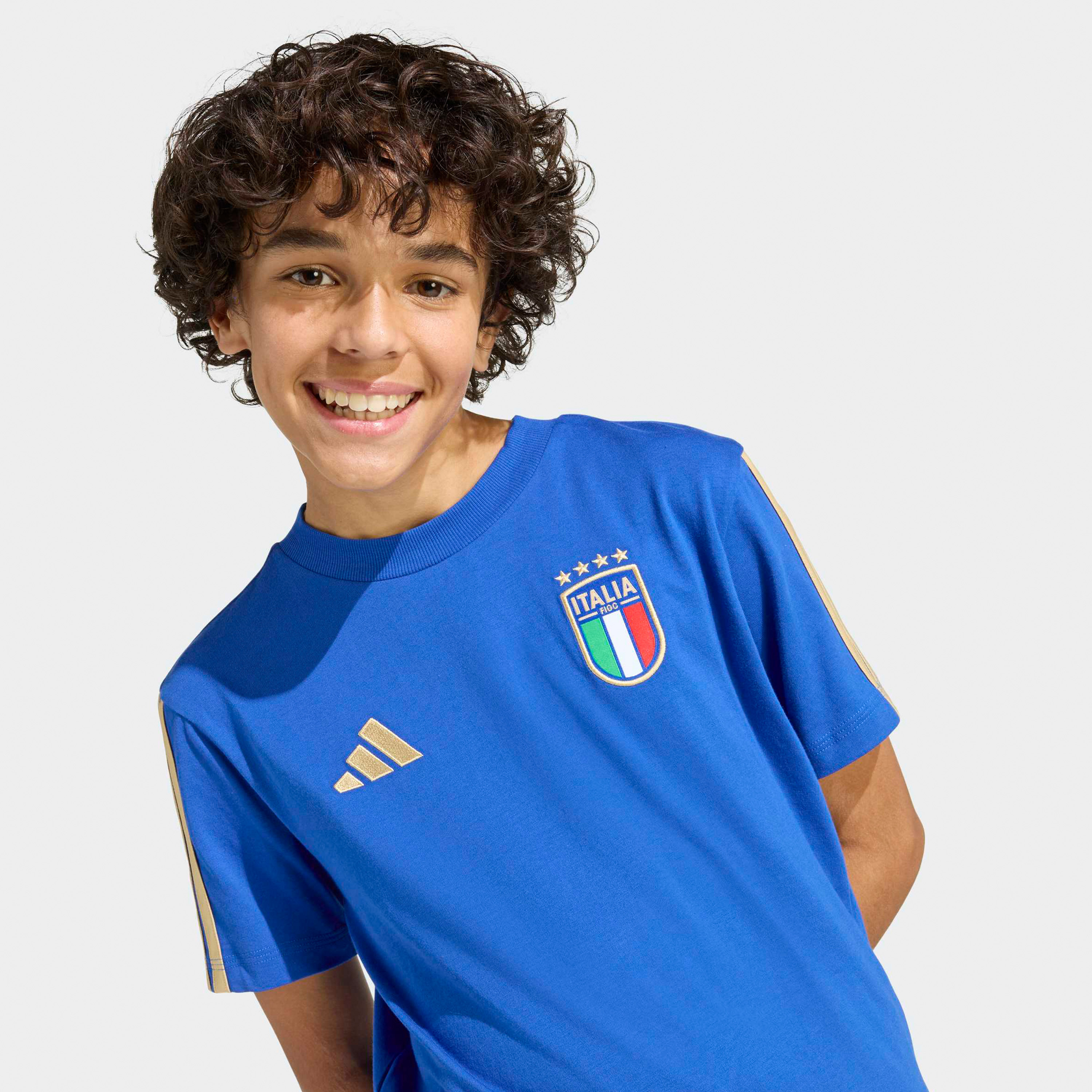 اديداس - تيشيرت المنتخب الايطالي 26 للأطفال – كم قصير-sports-boys-clothing-tops-image-3