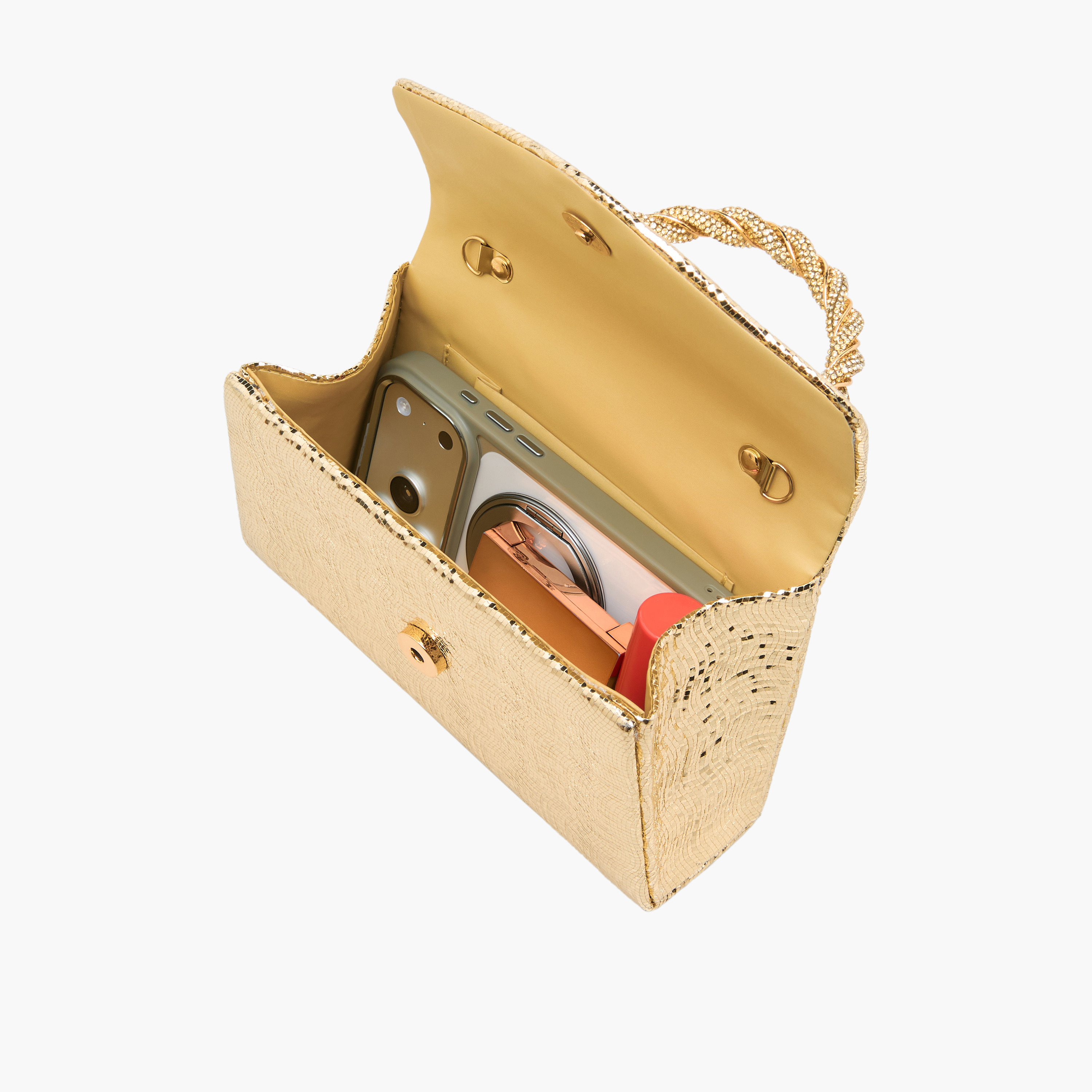 Flora Bella Textured Satchel Bag with Button Closure-women-bagsandwallets-handbags-image-9