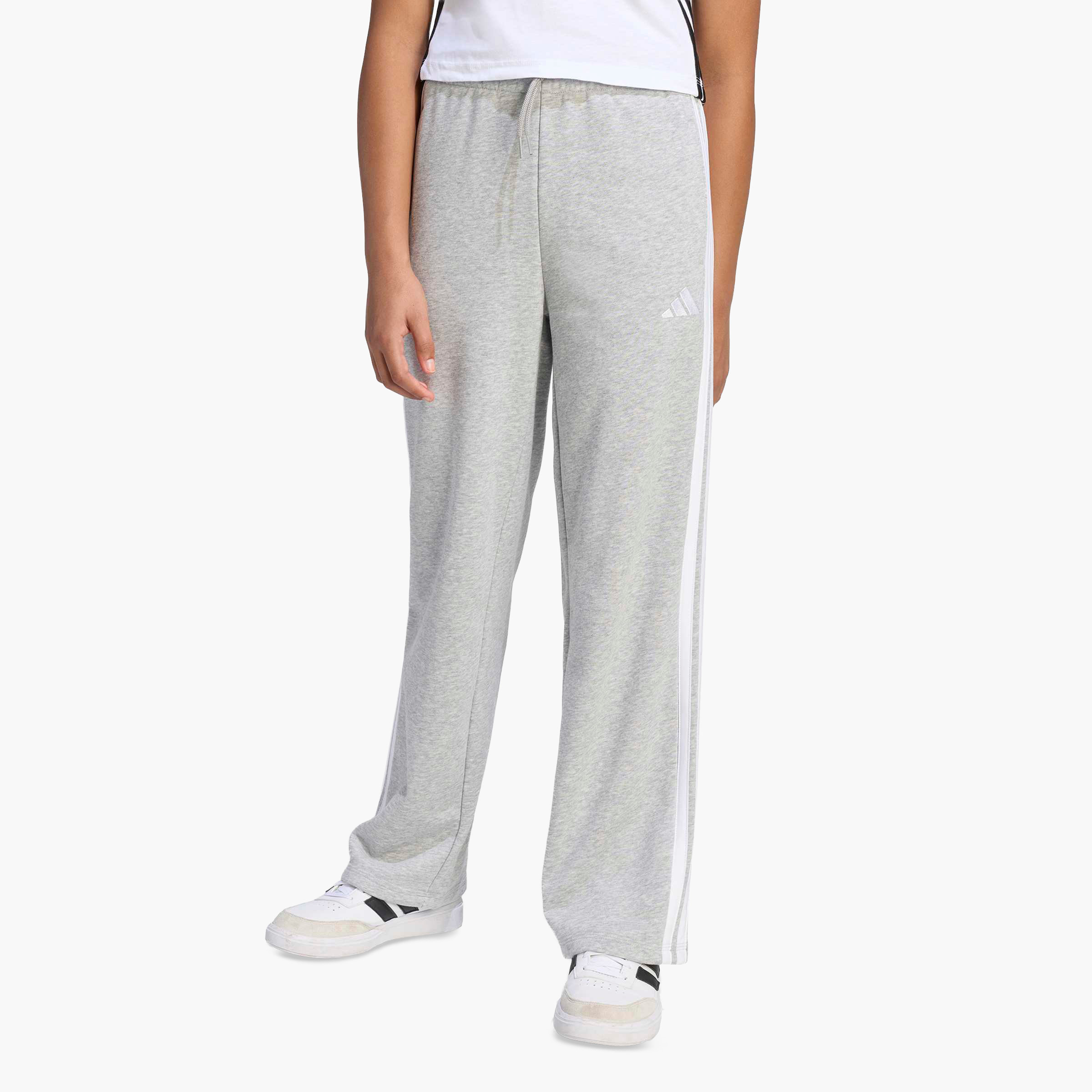 adidas Elastic Drawstring Track Pants with Pockets-girls-clothing-bottoms-joggersandtrackpants-image-1