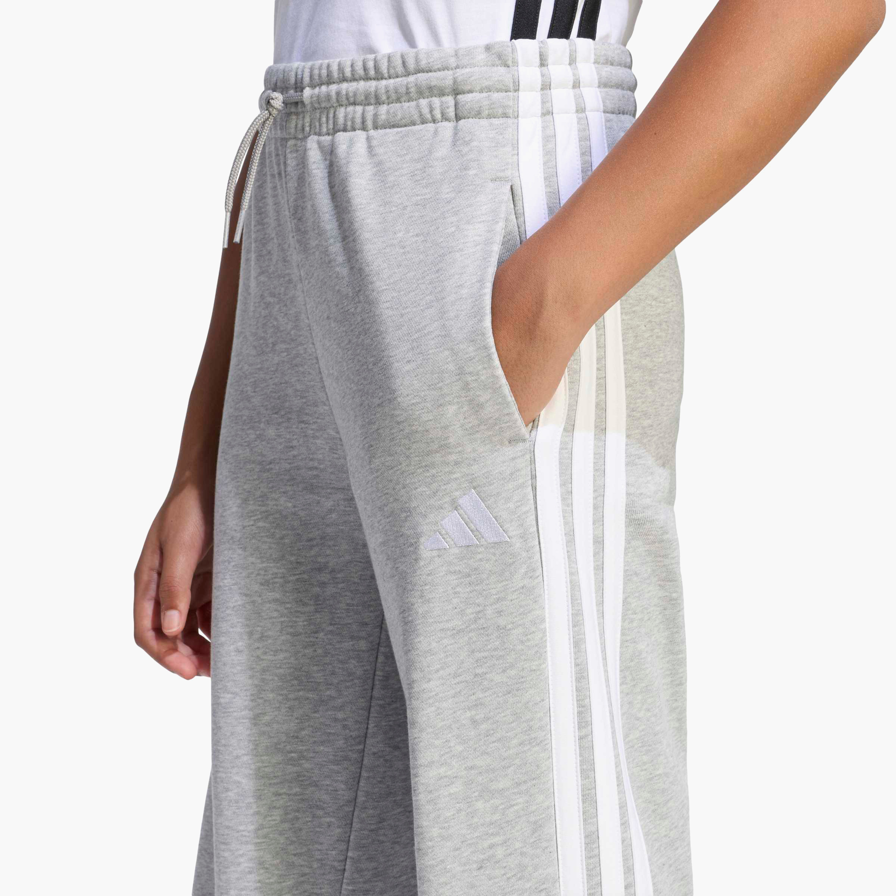 adidas Elastic Drawstring Track Pants with Pockets-girls-clothing-bottoms-joggersandtrackpants-image-4