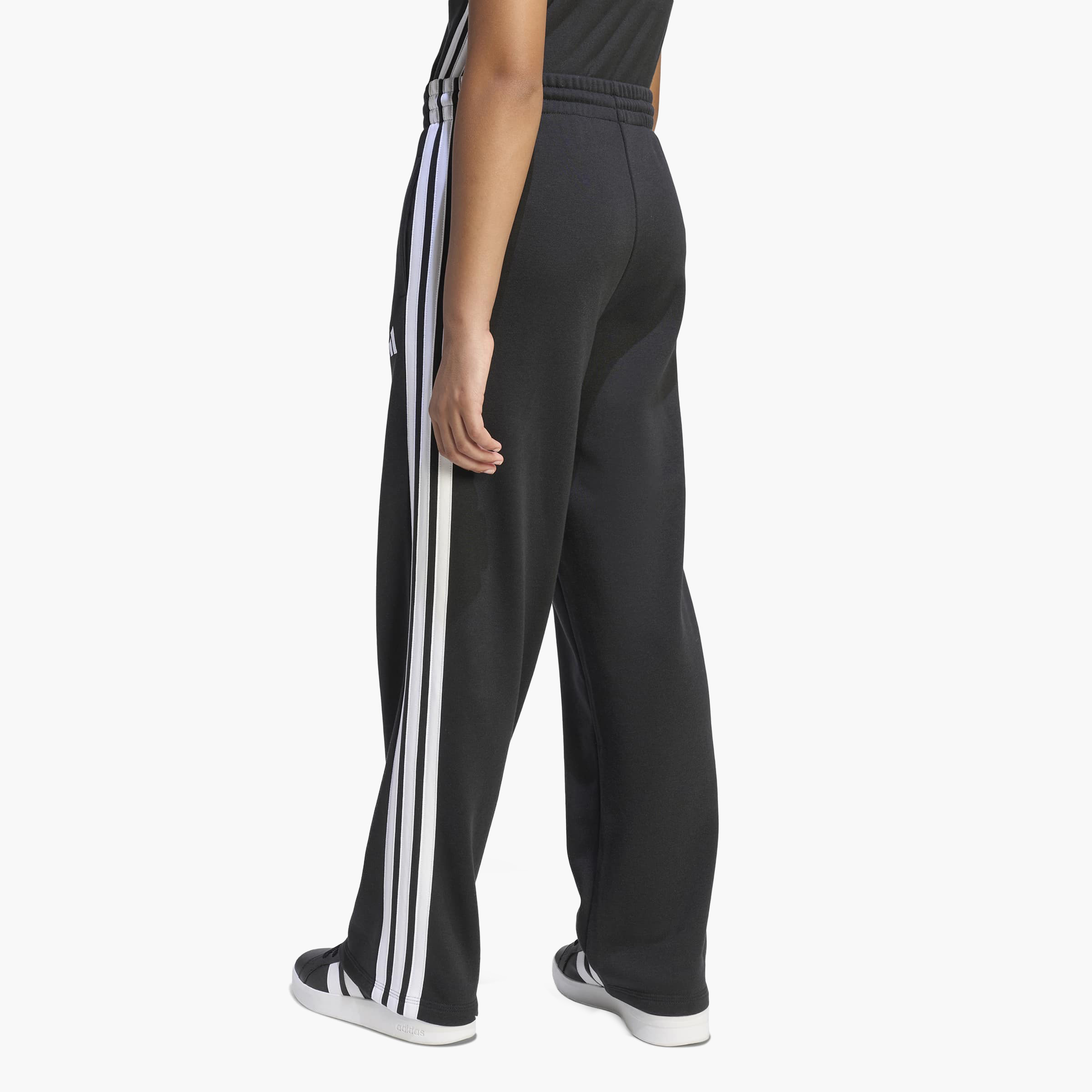 adidas Elastic Drawstring Track Pants with Tape Detail-girls-clothing-bottoms-joggersandtrackpants-image-3
