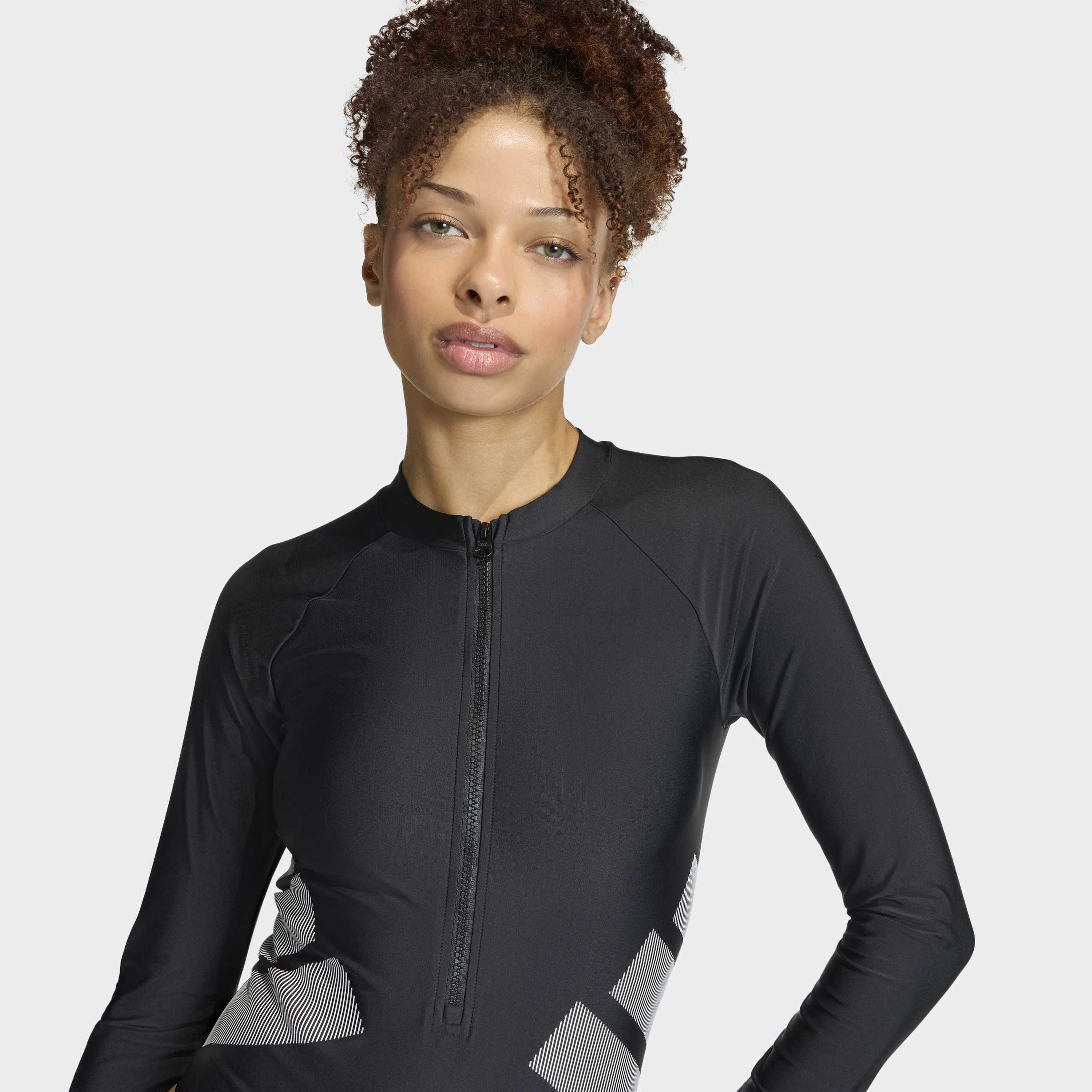 adidas Women Logo Long Sleeve One-Piece Swimsuit-sports-women-clothing-swimwear-image-4