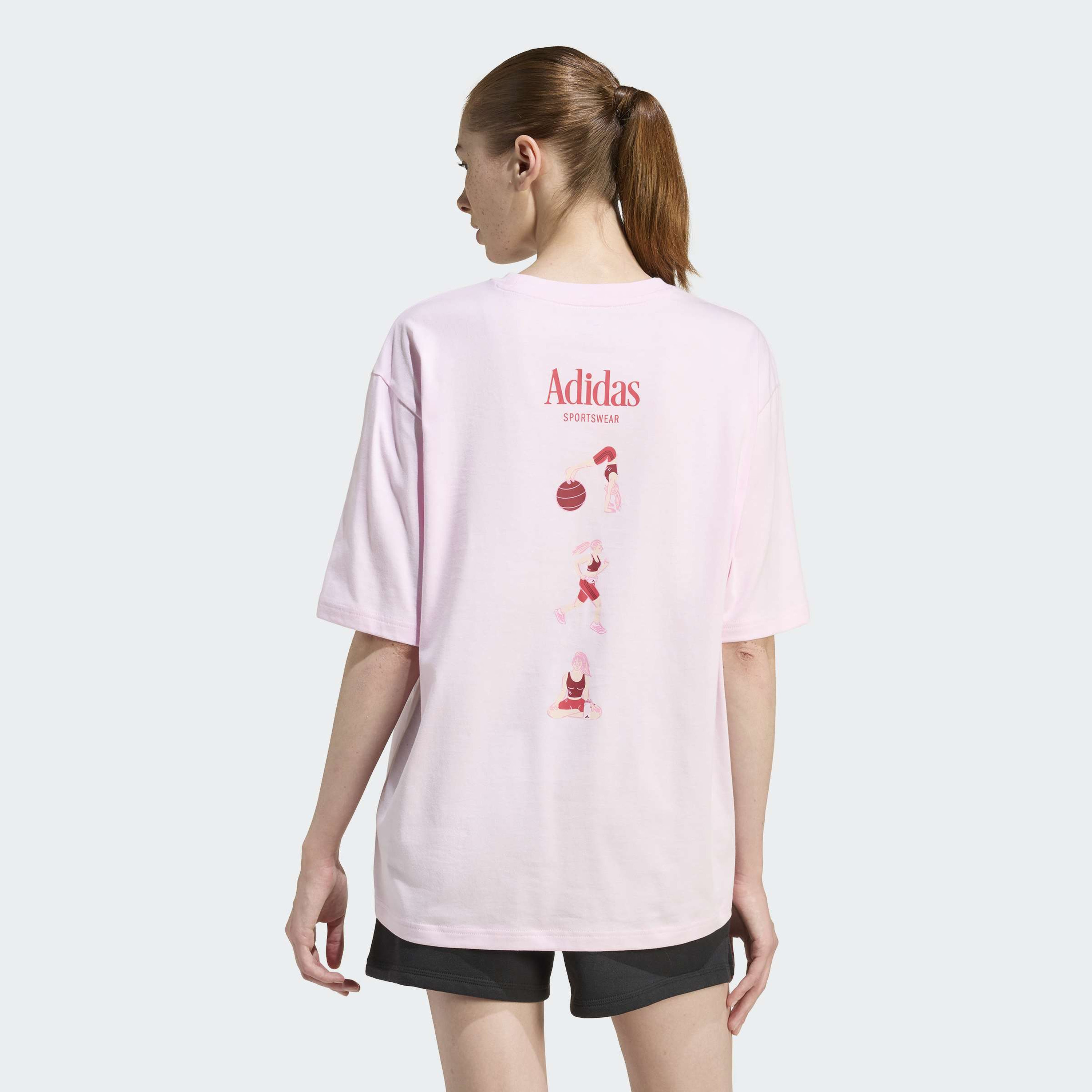 اديداس - تيشيرت نسائي رياضي ناعم بأكمام قصيرة مزين برسومات-sports-women-clothing-tshirtsandvests-image-3