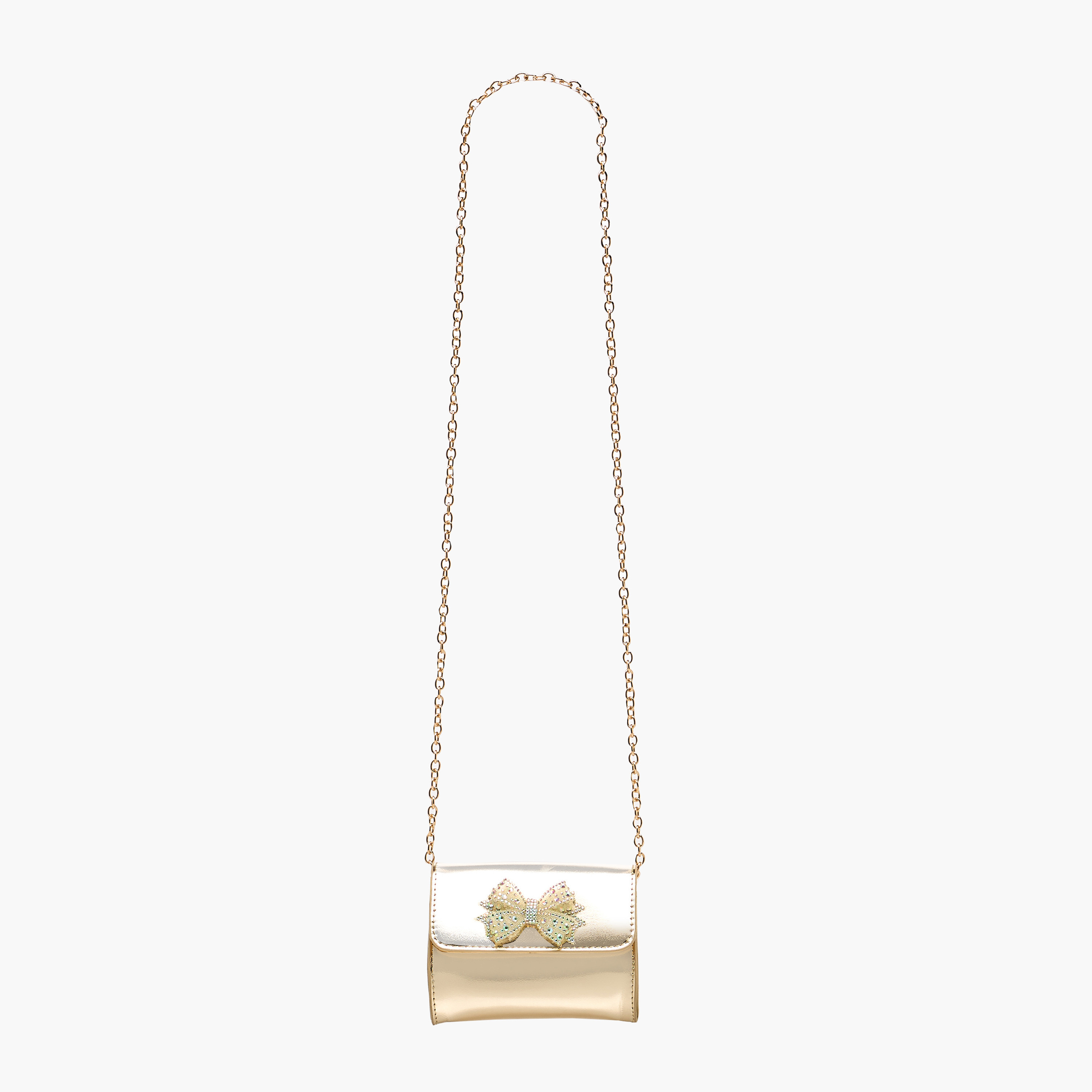 شنطة كروس بودي بحزام سلسلة وزينة فيونكة من فلورا بيلا-girls-accessories-bags-image-3