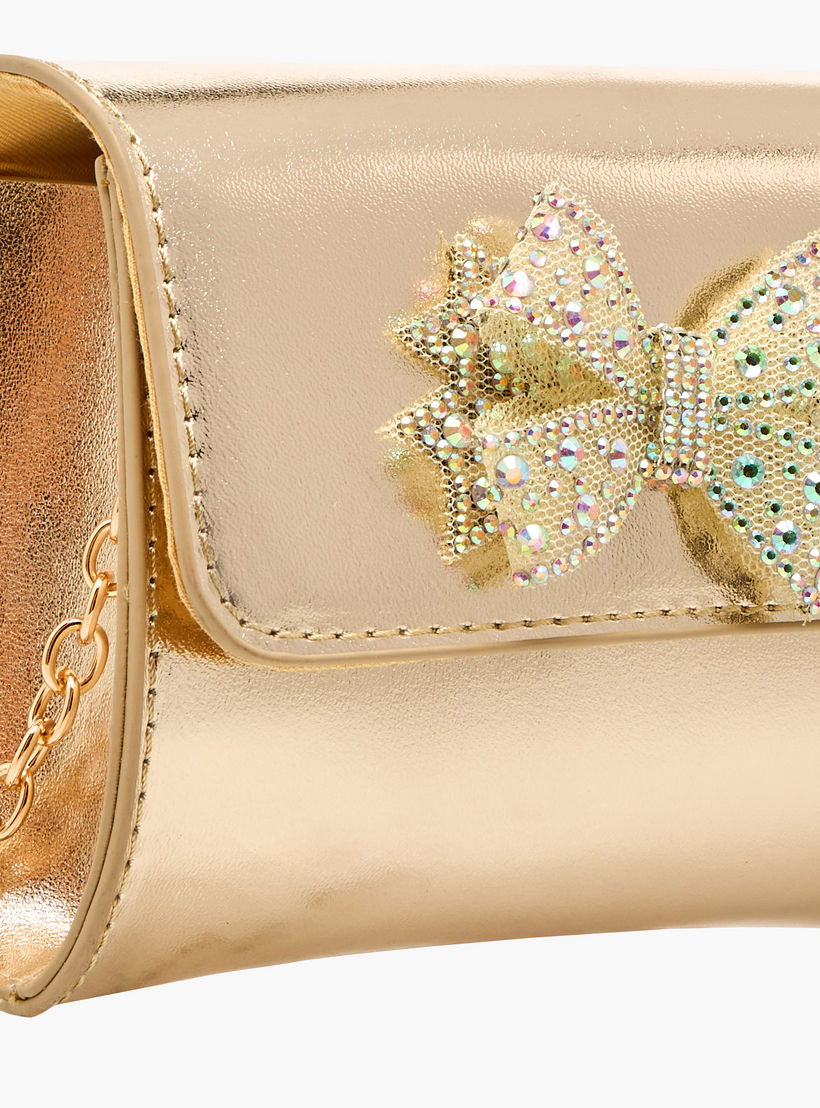 شنطة كروس بودي بحزام سلسلة وزينة فيونكة من فلورا بيلا-girls-accessories-bags-image-5