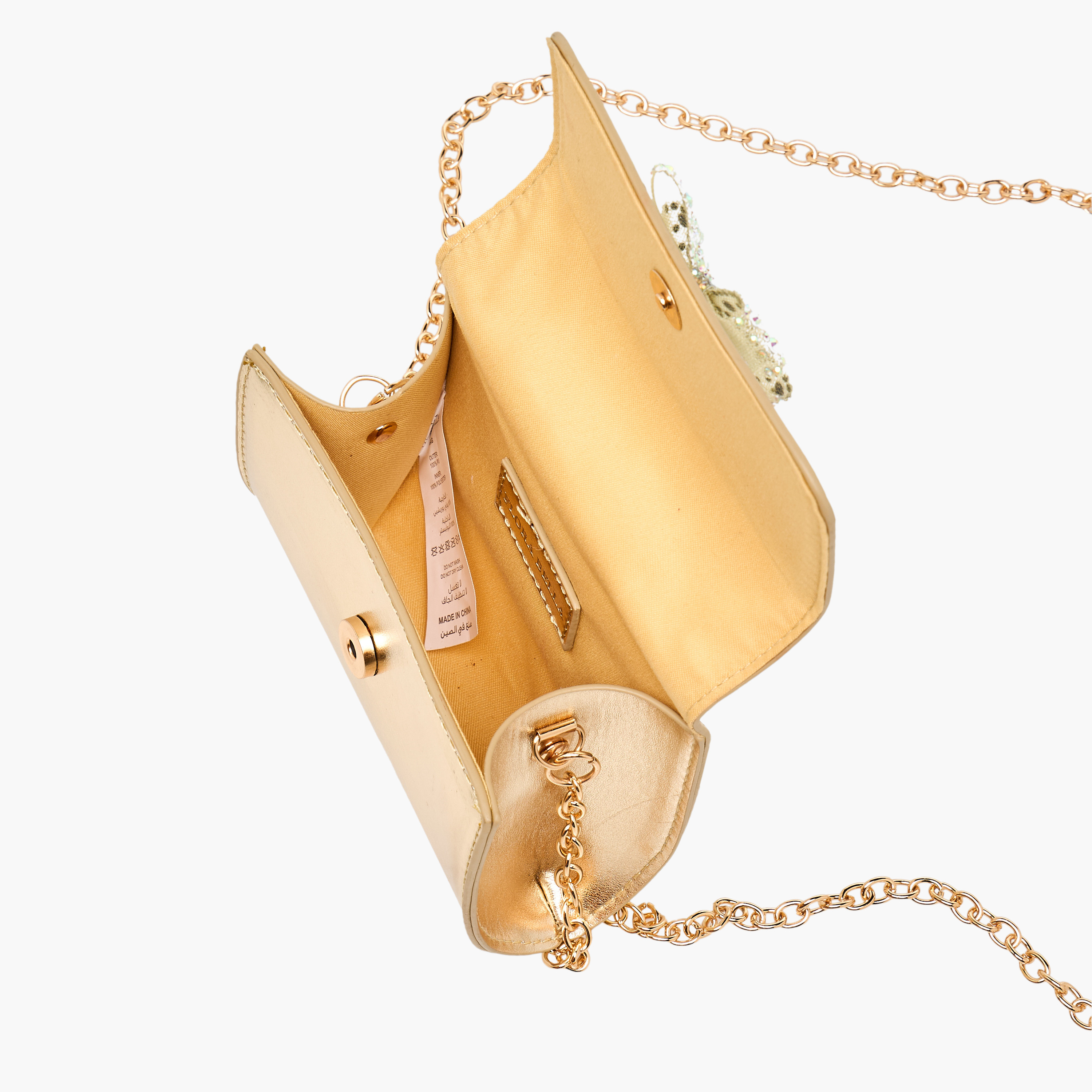 شنطة كروس بودي بحزام سلسلة وزينة فيونكة من فلورا بيلا-girls-accessories-bags-image-8