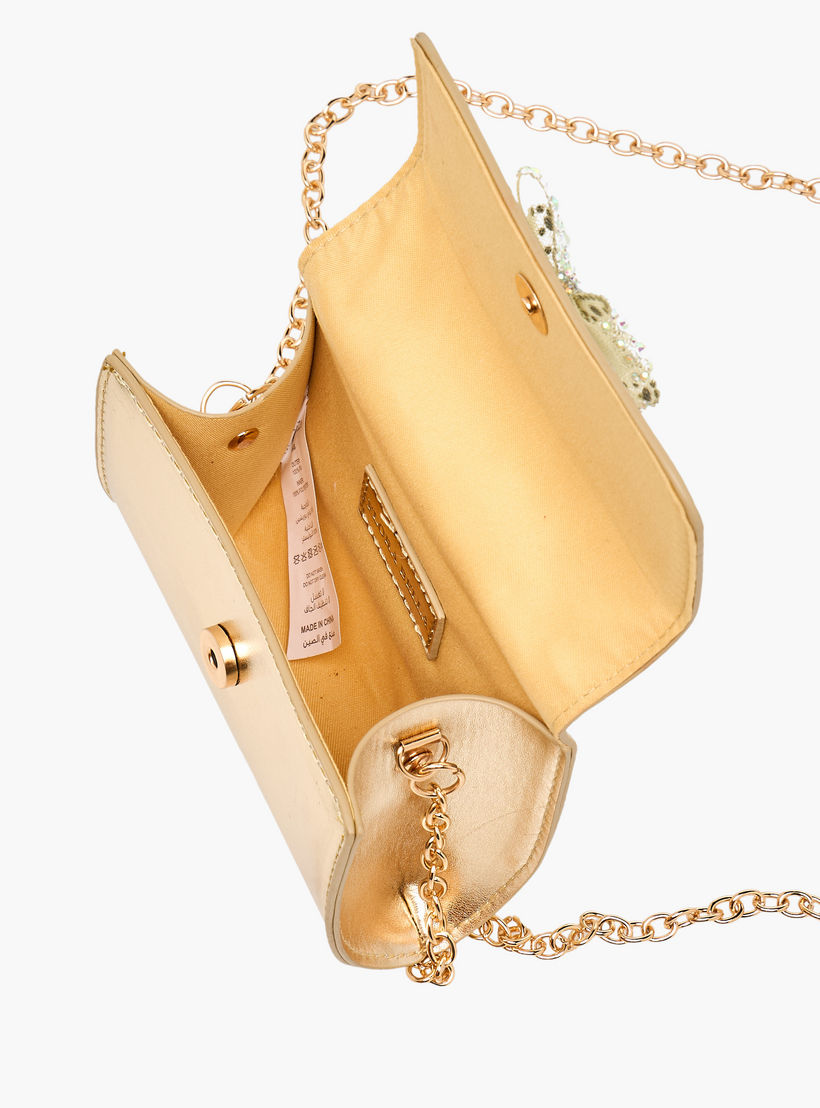 شنطة كروس بودي بحزام سلسلة وزينة فيونكة من فلورا بيلا-girls-accessories-bags-image-8