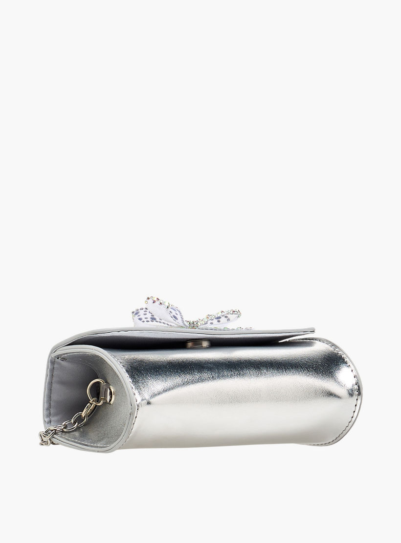 شنطة كروس بودي بحزام سلسلة وزينة فيونكة من فلورا بيلا-girls-accessories-bags-image-7