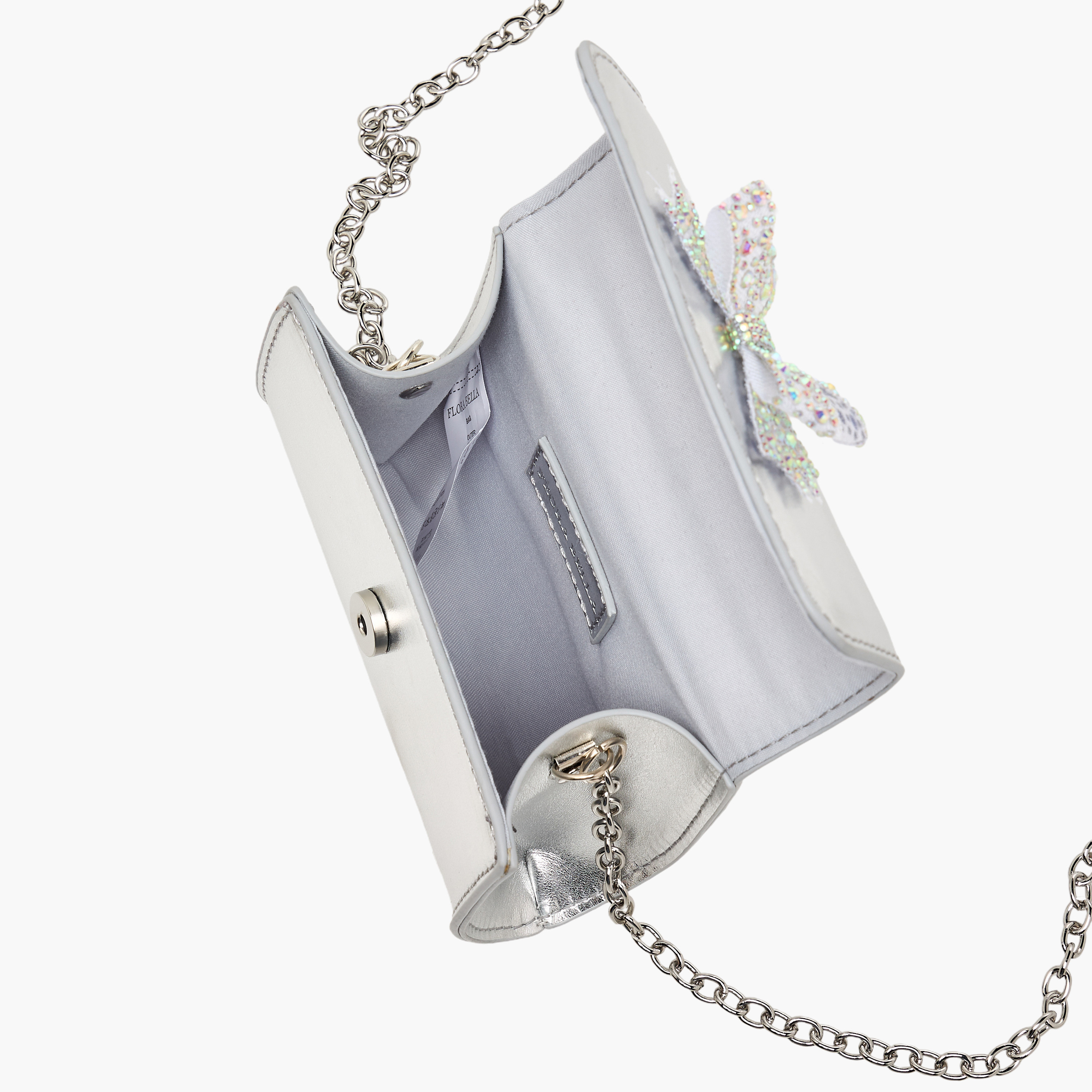 شنطة كروس بودي بحزام سلسلة وزينة فيونكة من فلورا بيلا-girls-accessories-bags-image-8