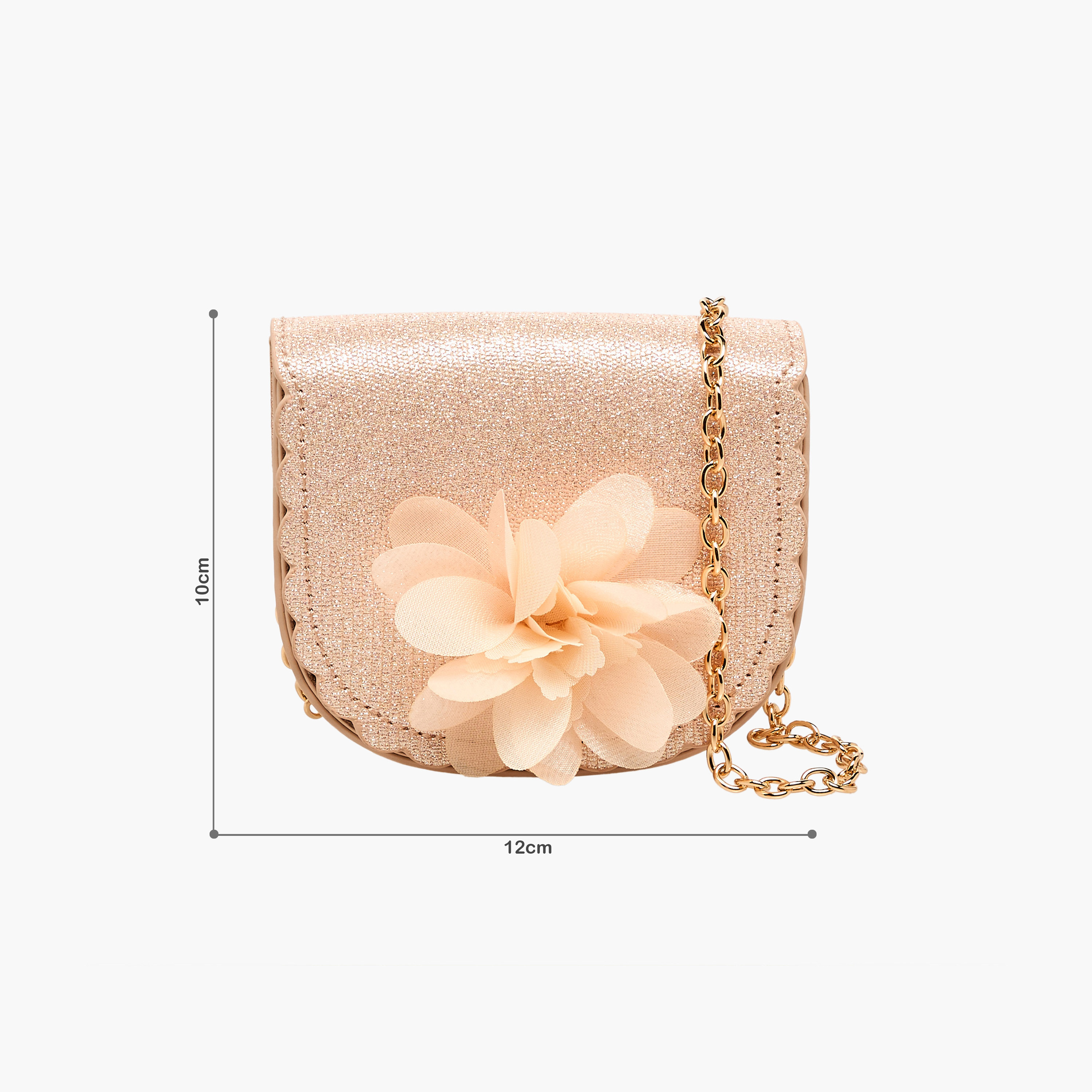 شنطة كروس بودي بحزام سلسلة وزينة زهرة من فلورا بيلا-girls-accessories-bags-image-2