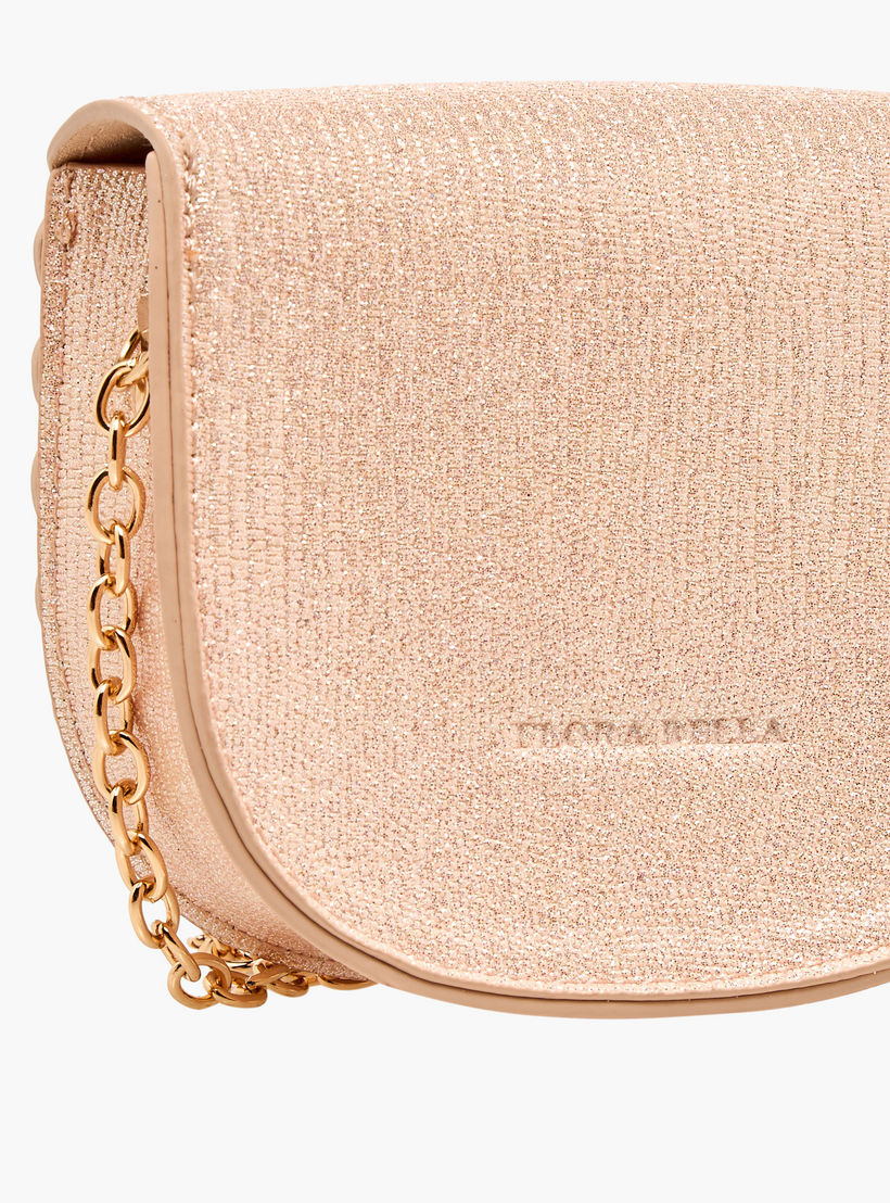 شنطة كروس بودي بحزام سلسلة وزينة زهرة من فلورا بيلا-girls-accessories-bags-image-5