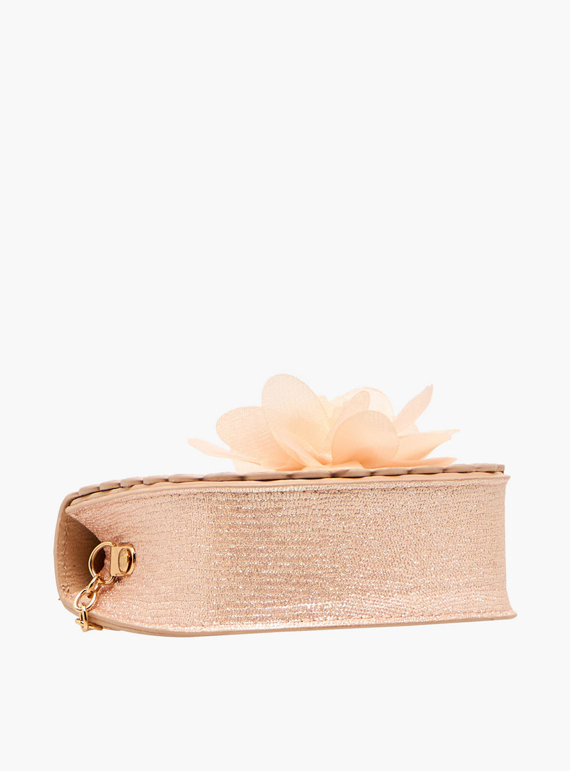 شنطة كروس بودي بحزام سلسلة وزينة زهرة من فلورا بيلا-girls-accessories-bags-image-6