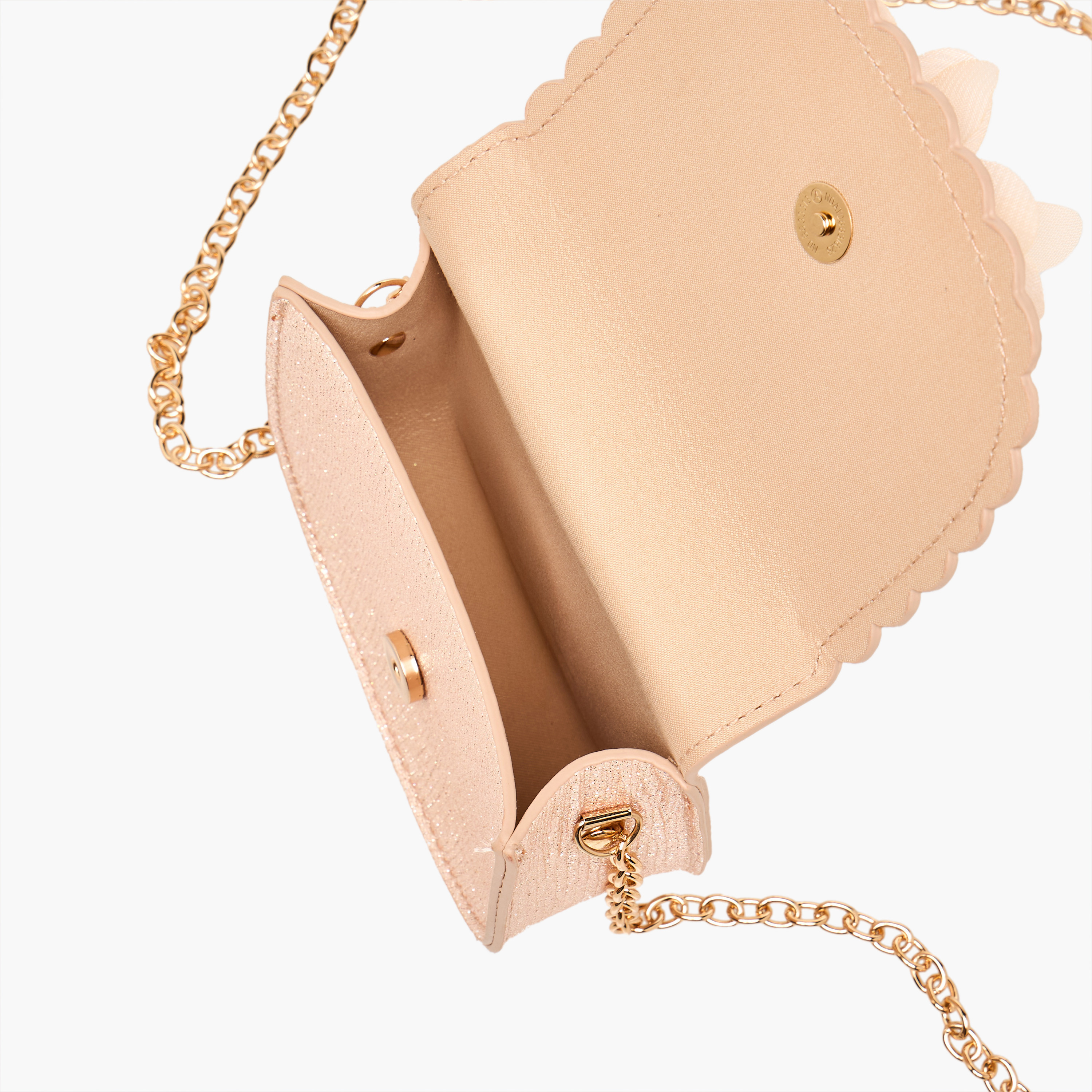 شنطة كروس بودي بحزام سلسلة وزينة زهرة من فلورا بيلا-girls-accessories-bags-image-7