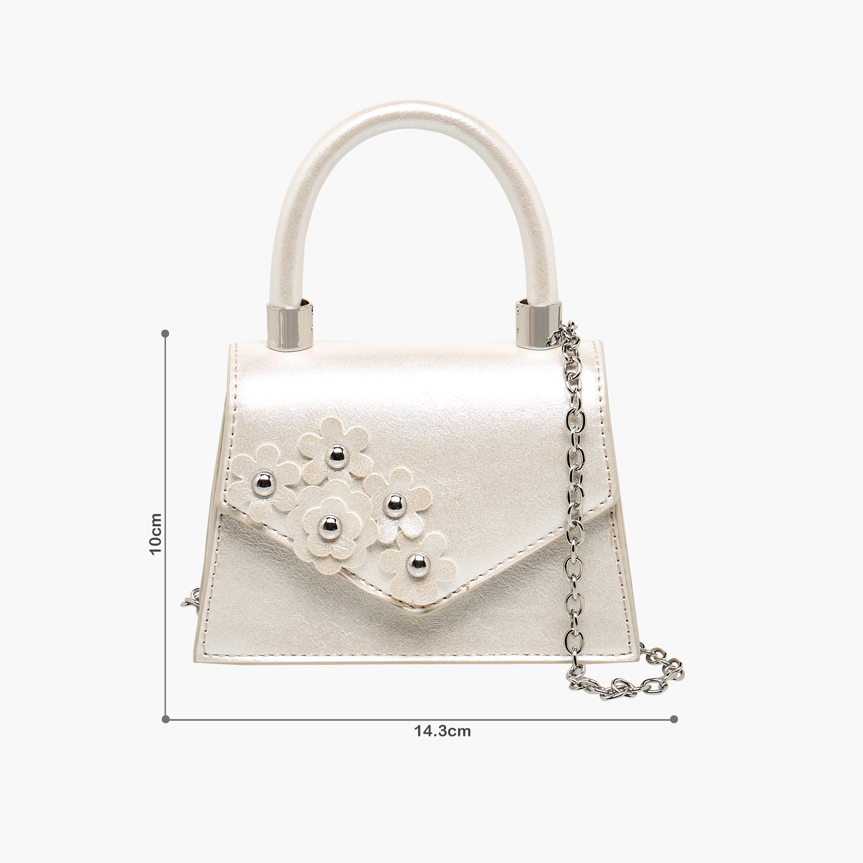 شنطة كروس بودي بحزام سلسلة وزينة زهور من فلورا بيلا-girls-accessories-bags-image-2