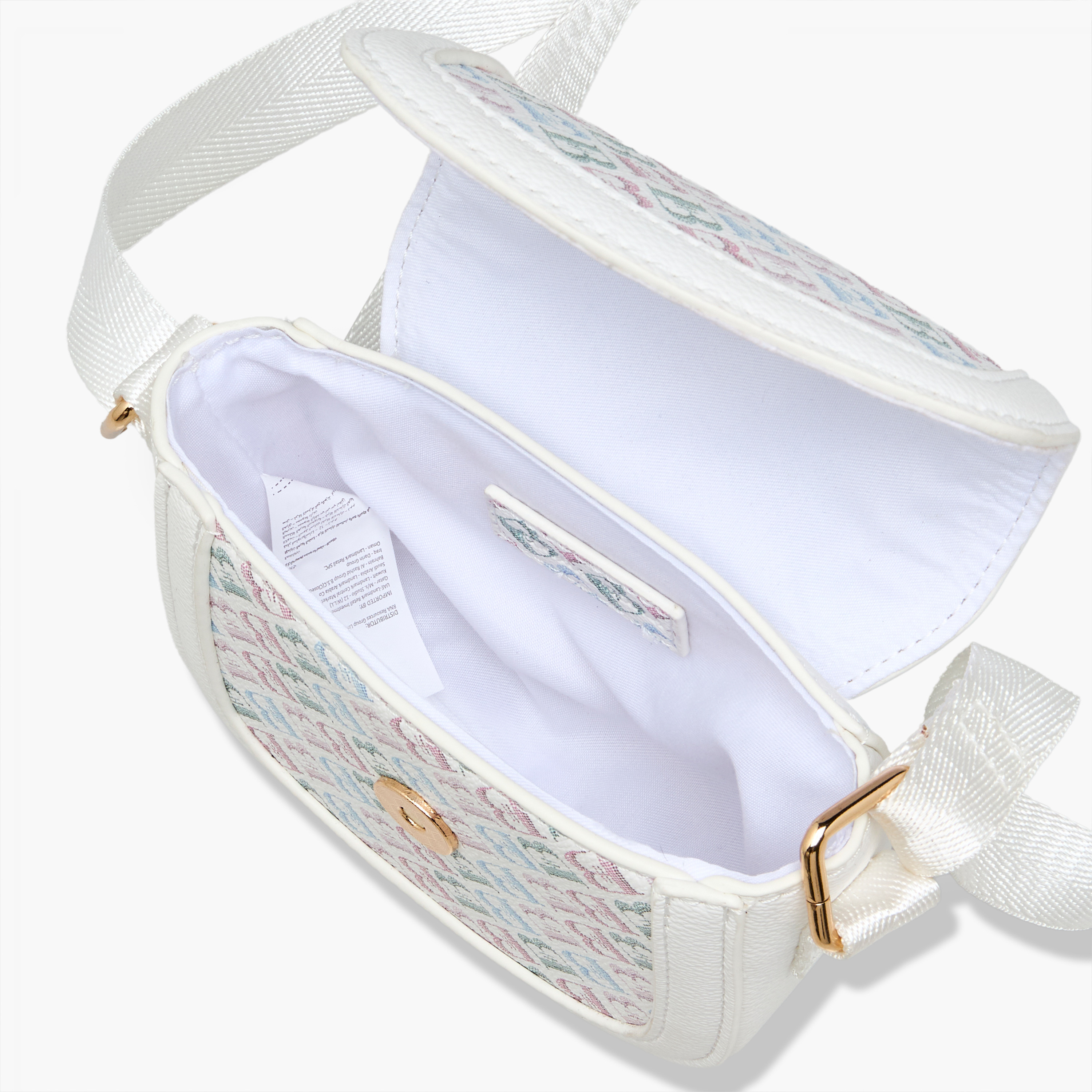 شنطة كروس بودي بحزام قابل للتعديل وطبعات مونوجرام من فلورا بيلا-girls-accessories-bags-image-7