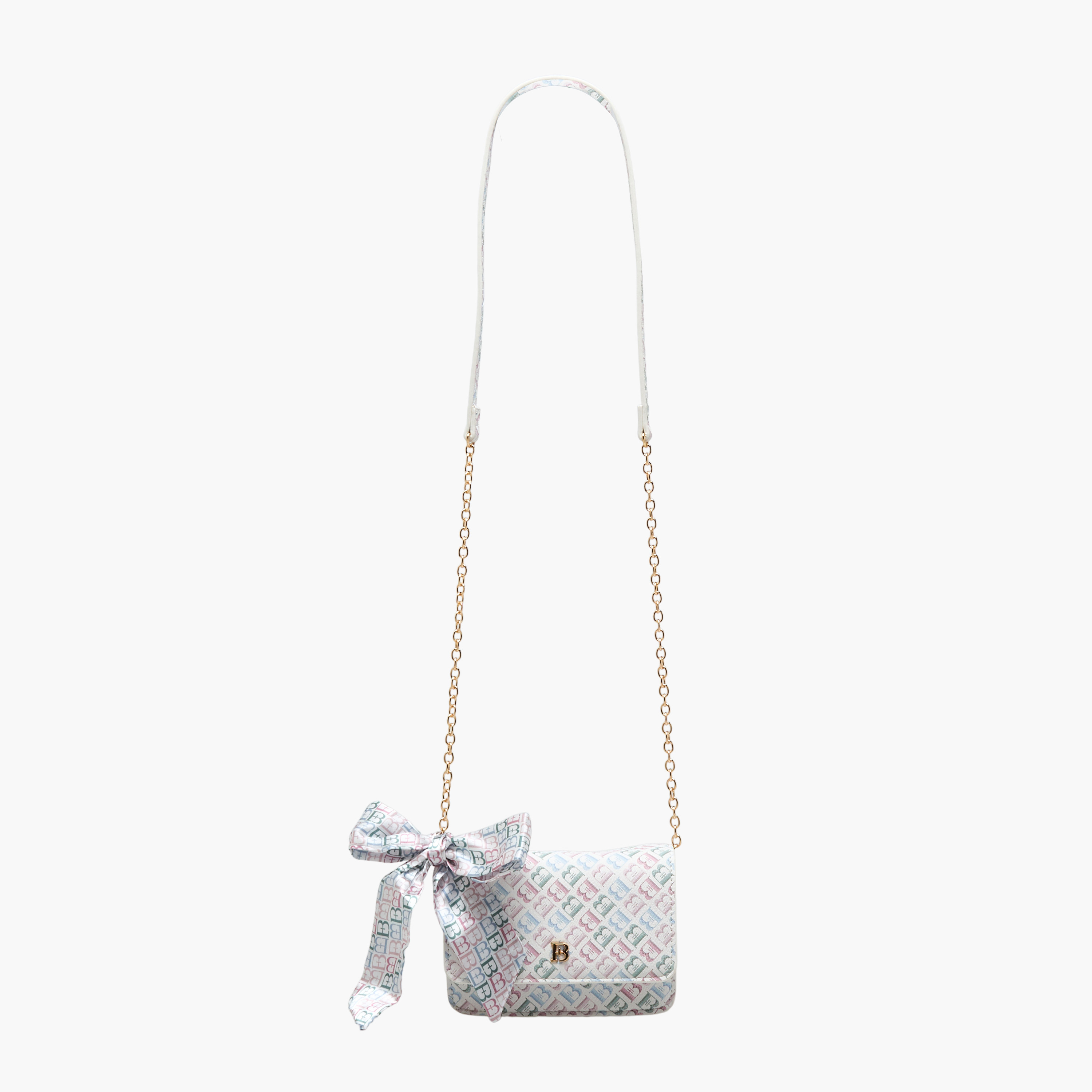 شنطة كروس بودي بحزام سلسلة وطبعات مونوجرام من فلورا بيلا-girls-accessories-bags-image-3