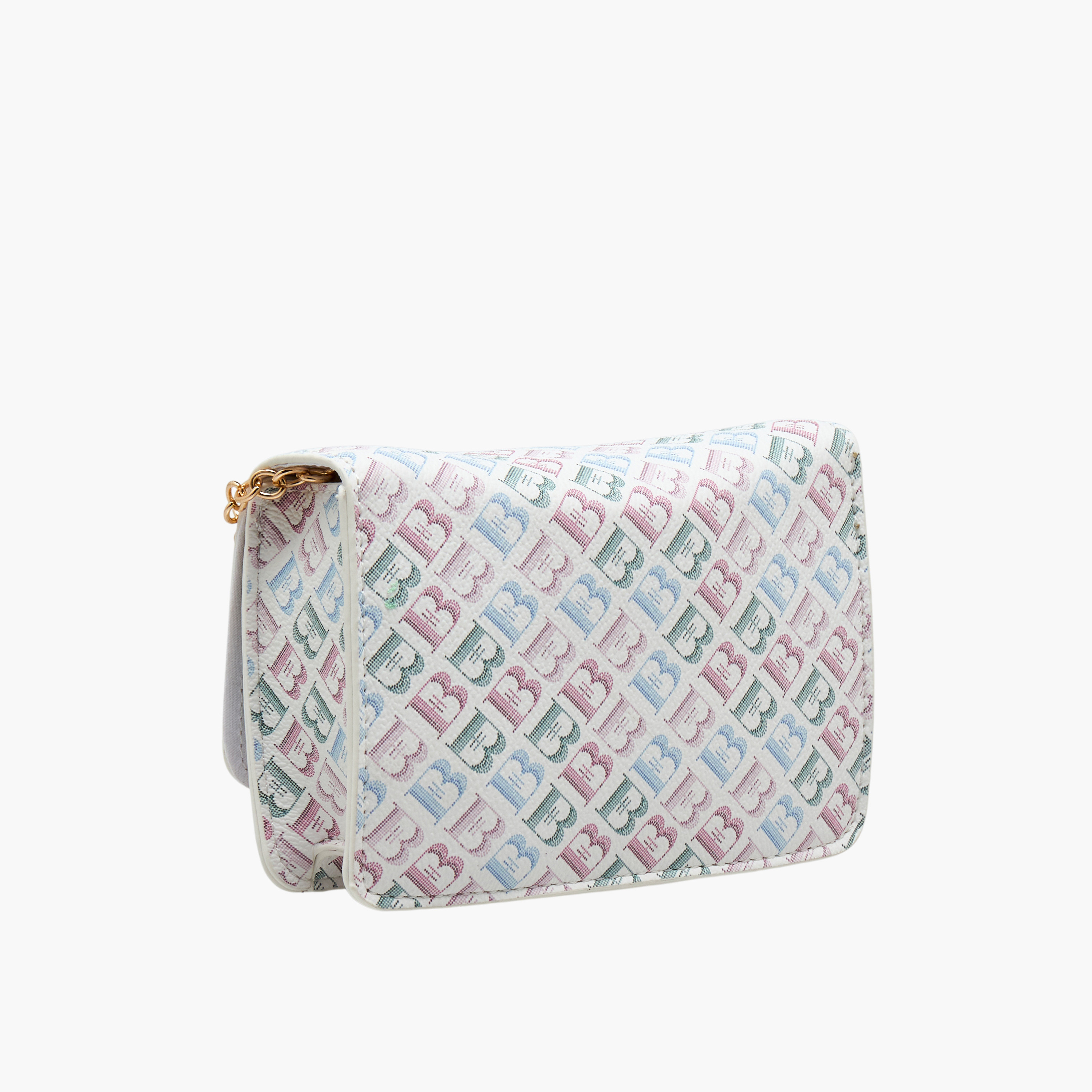 شنطة كروس بودي بحزام سلسلة وطبعات مونوجرام من فلورا بيلا-girls-accessories-bags-image-4