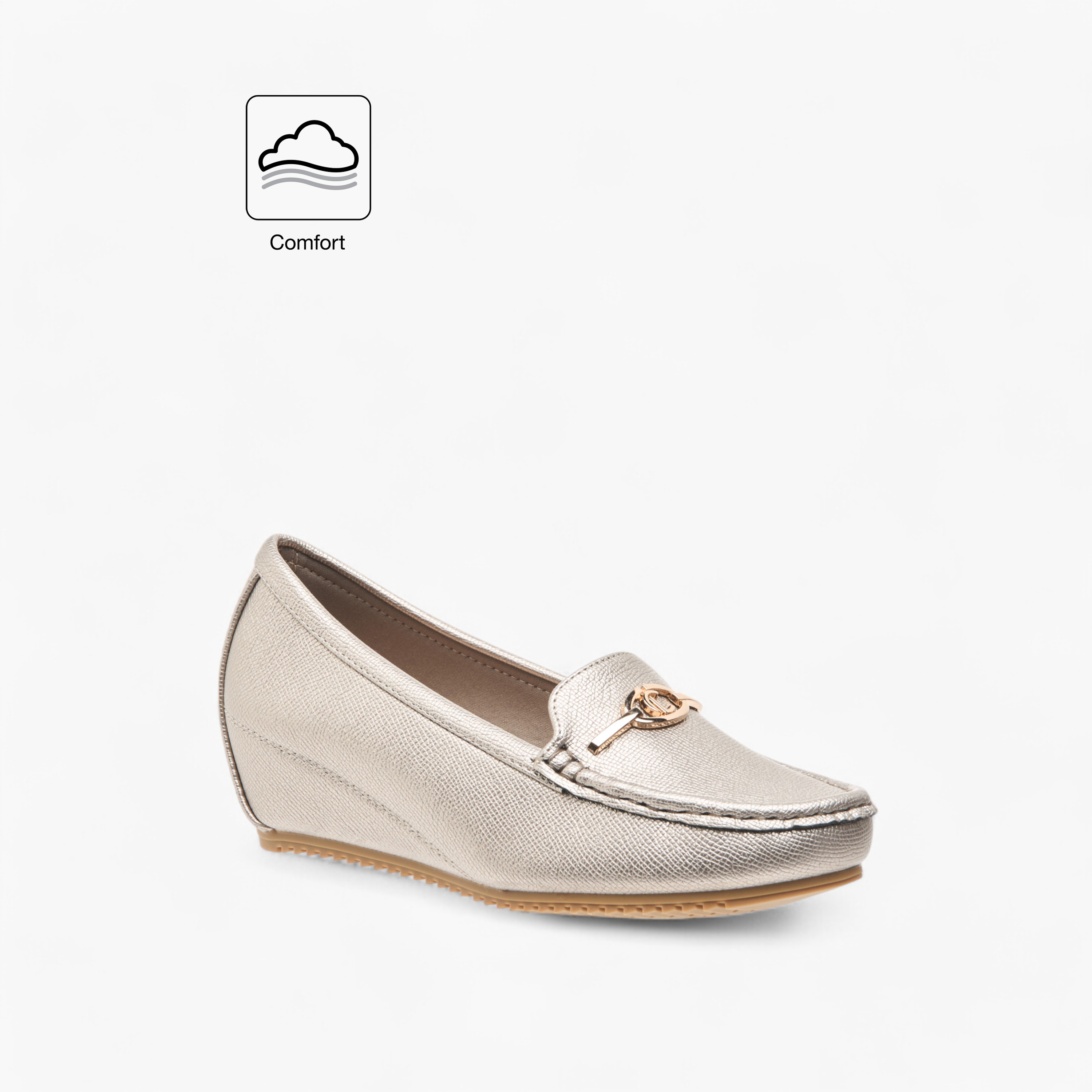 Le Confort Metal Accent Slip-On Comfort Loafers with Wedge Heels-women-shoes-loafersandmoccasins-image-2