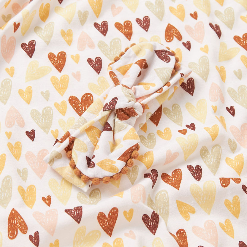 Juniors 2-Piece Heart Print Swaddle Blanket and Headband Set-Swaddles and Sleeping Bags-image-3