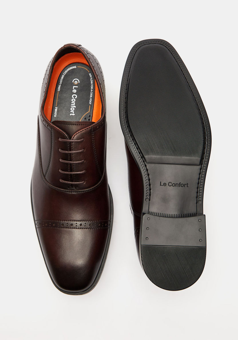 Le Confort Solid Lace-Up Oxford Shoes-Men%27s Formal Shoes-image-4
