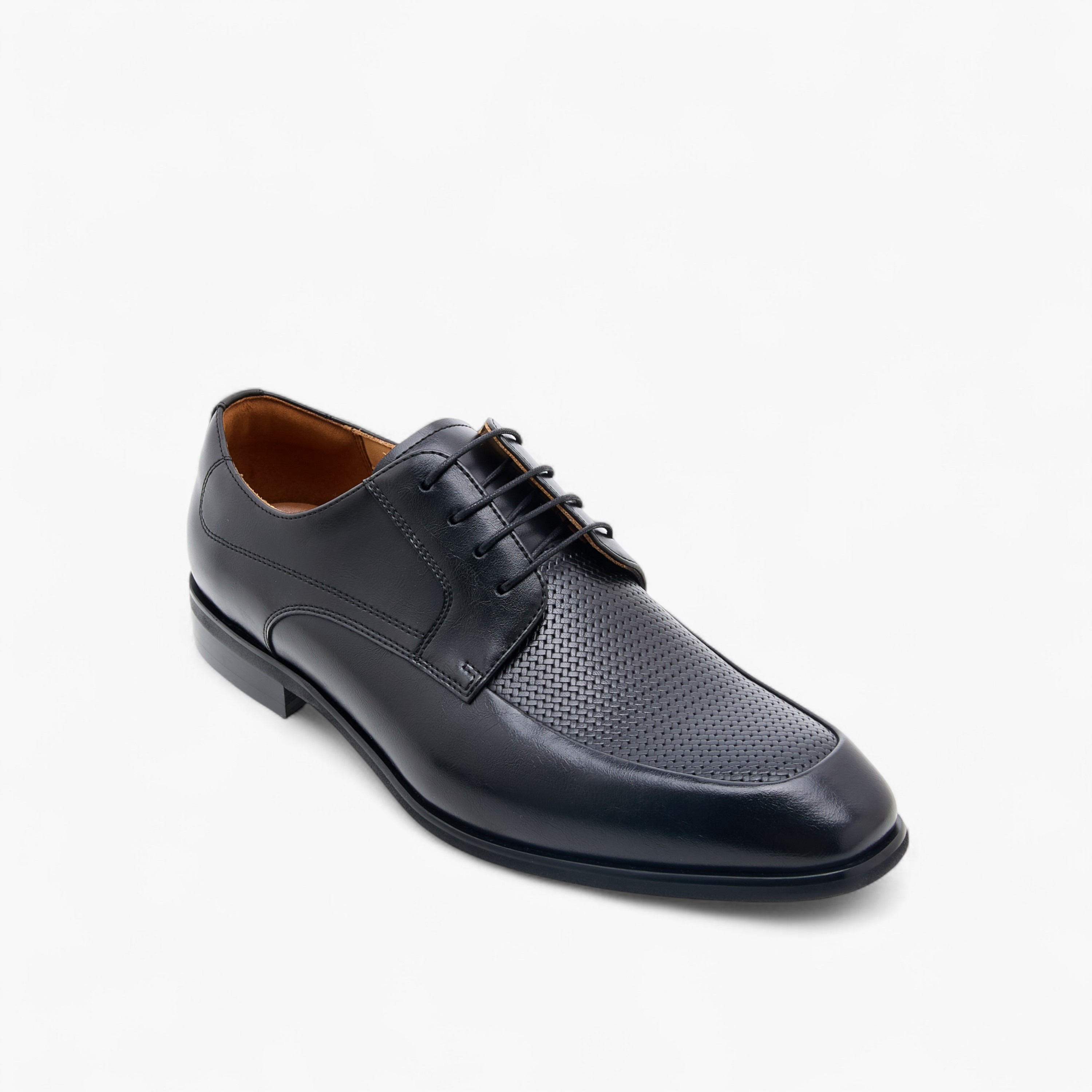 Duchini Men's Textured Lace-Up Derby Shoes-men-shoes-formalshoes-image-2