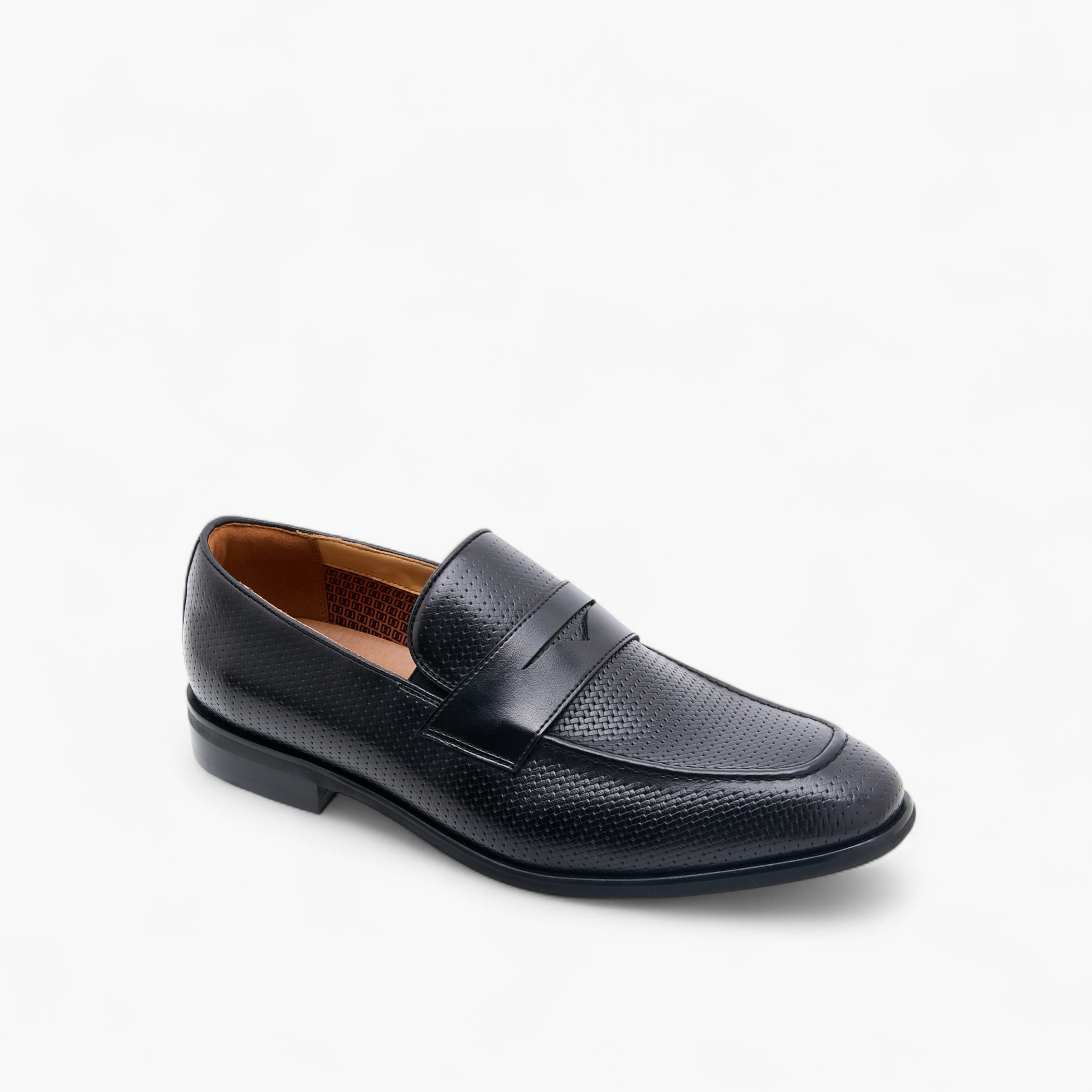 Duchini Men's Textured Slip-On Loafers-men-shoes-formalshoes-image-2