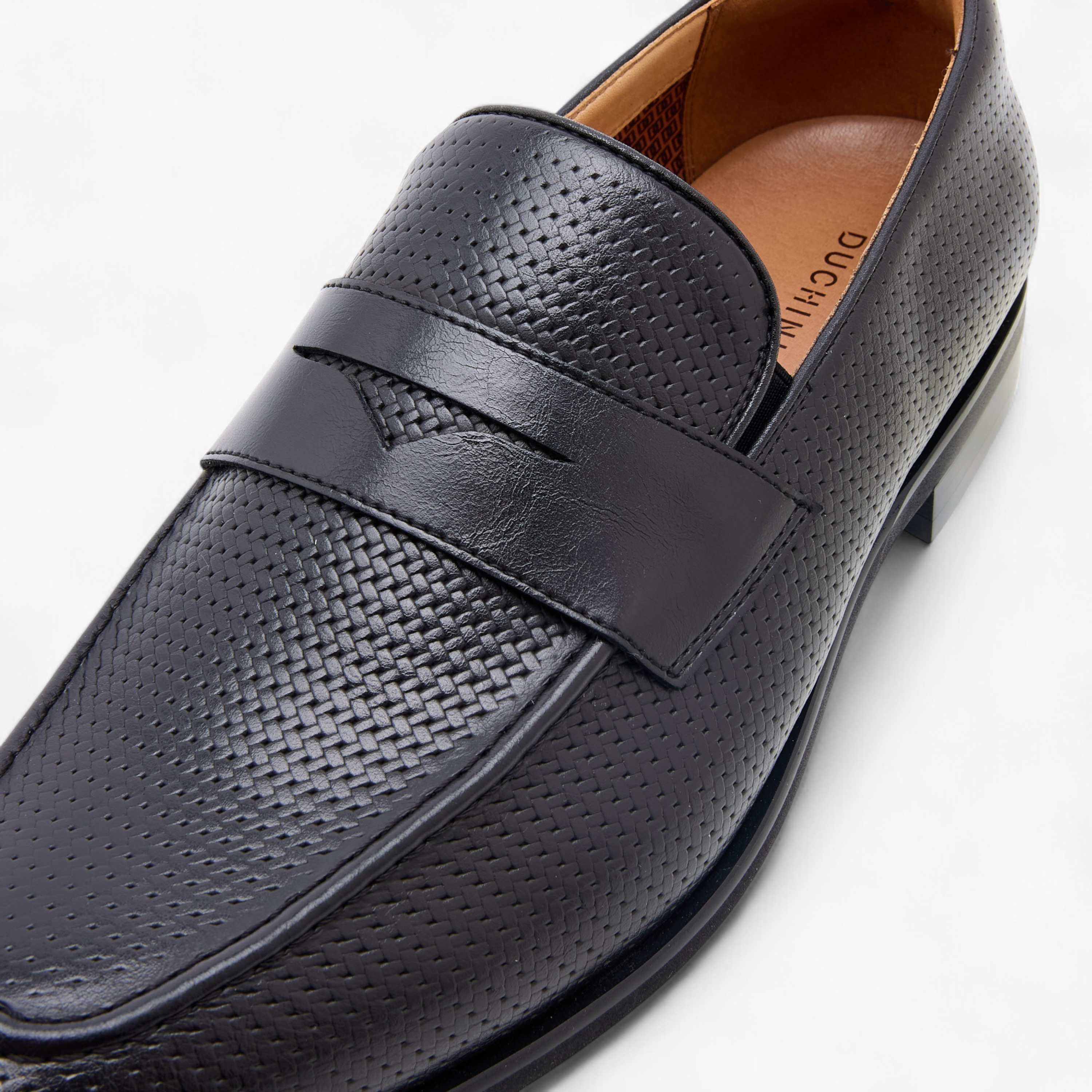Duchini Men's Textured Slip-On Loafers-men-shoes-formalshoes-image-4
