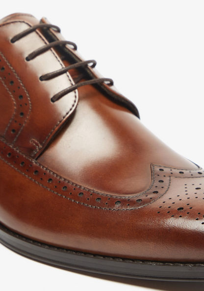 Duchini Men's Perforated Brogue Shoes with Lace-Up Closure-Men%27s Formal Shoes-image-5