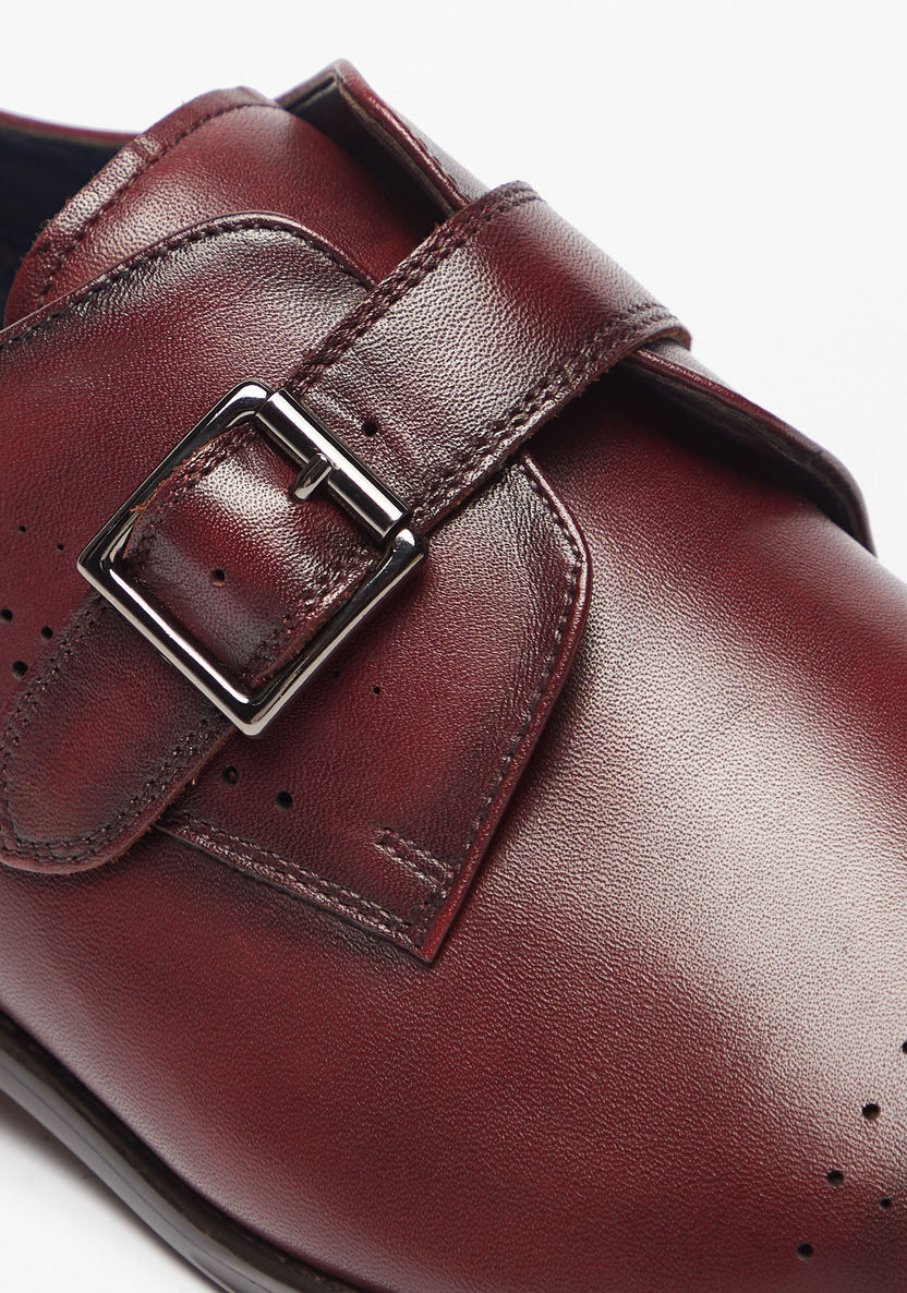 Duchini Men's Leather Buckle Detail Monk Shoes-Men%27s Formal Shoes-image-6