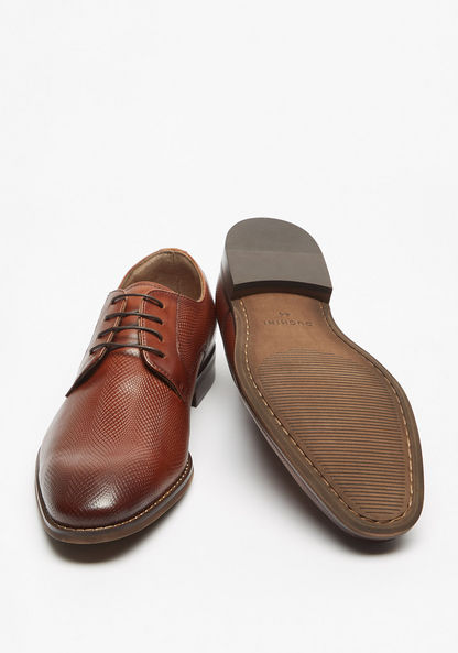 Duchini Men's Textured Derby Shoes with Slip-On Closure