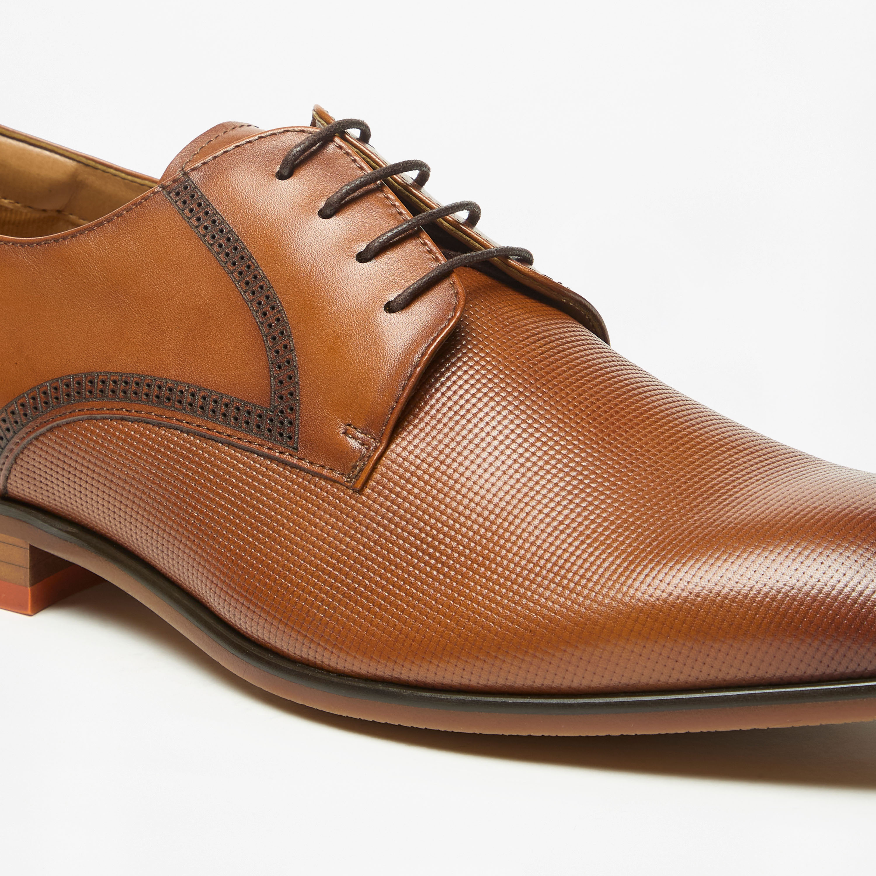 Duchini Men's Leather Derby Shoes with Lace-Up Closure-men-shoes-formalshoes-image-5