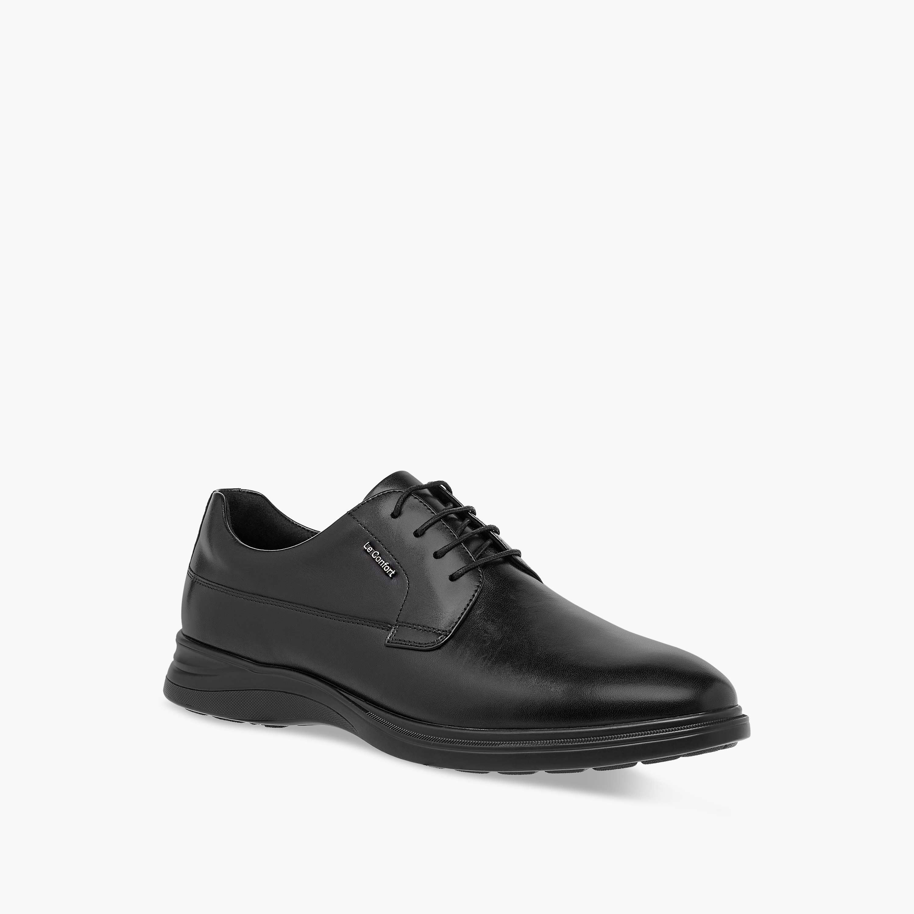 Le Confort Solid Derby Shoes with Lace-Up Closure-men-shoes-formalshoes-image-3