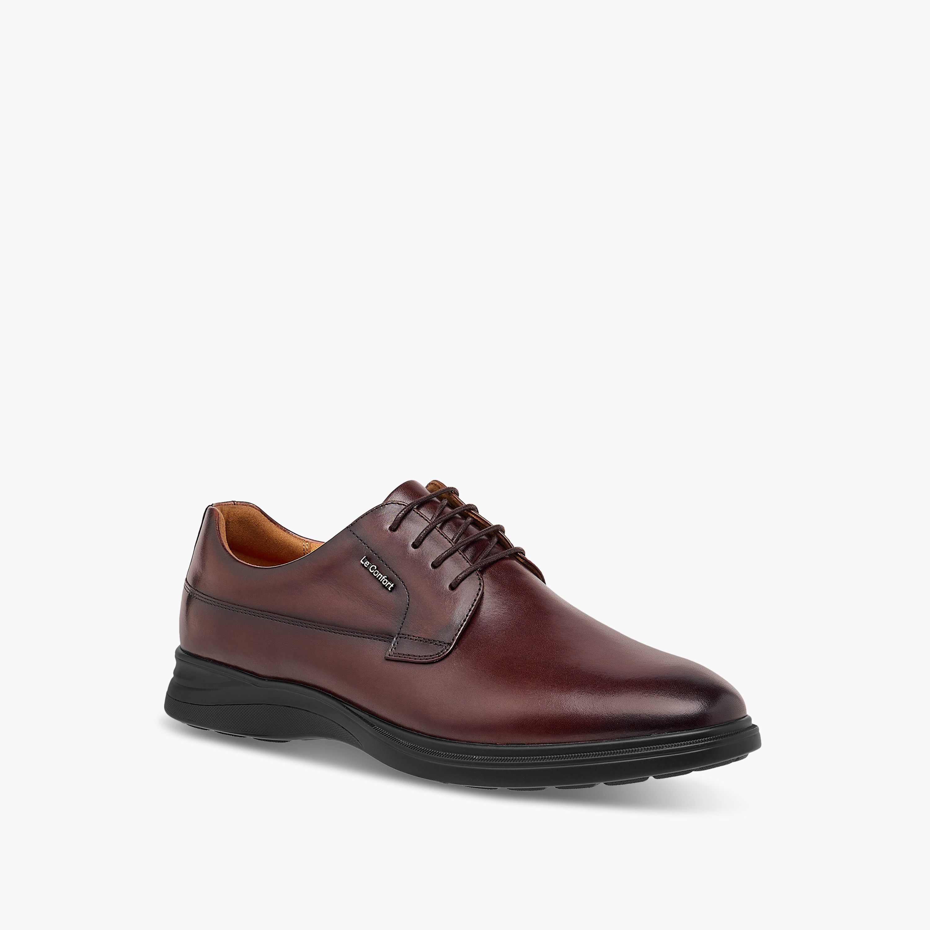 Le Confort Solid Derby Shoes with Lace-Up Closure-men-shoes-formalshoes-image-4