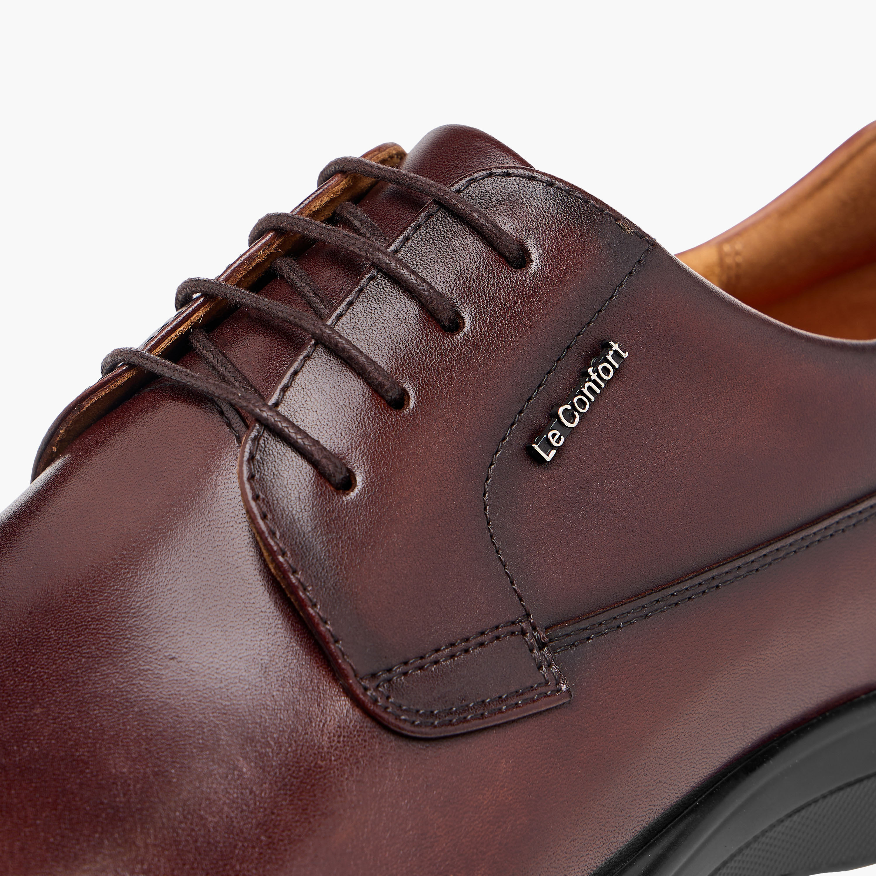Le Confort Solid Derby Shoes with Lace-Up Closure-men-shoes-formalshoes-image-6