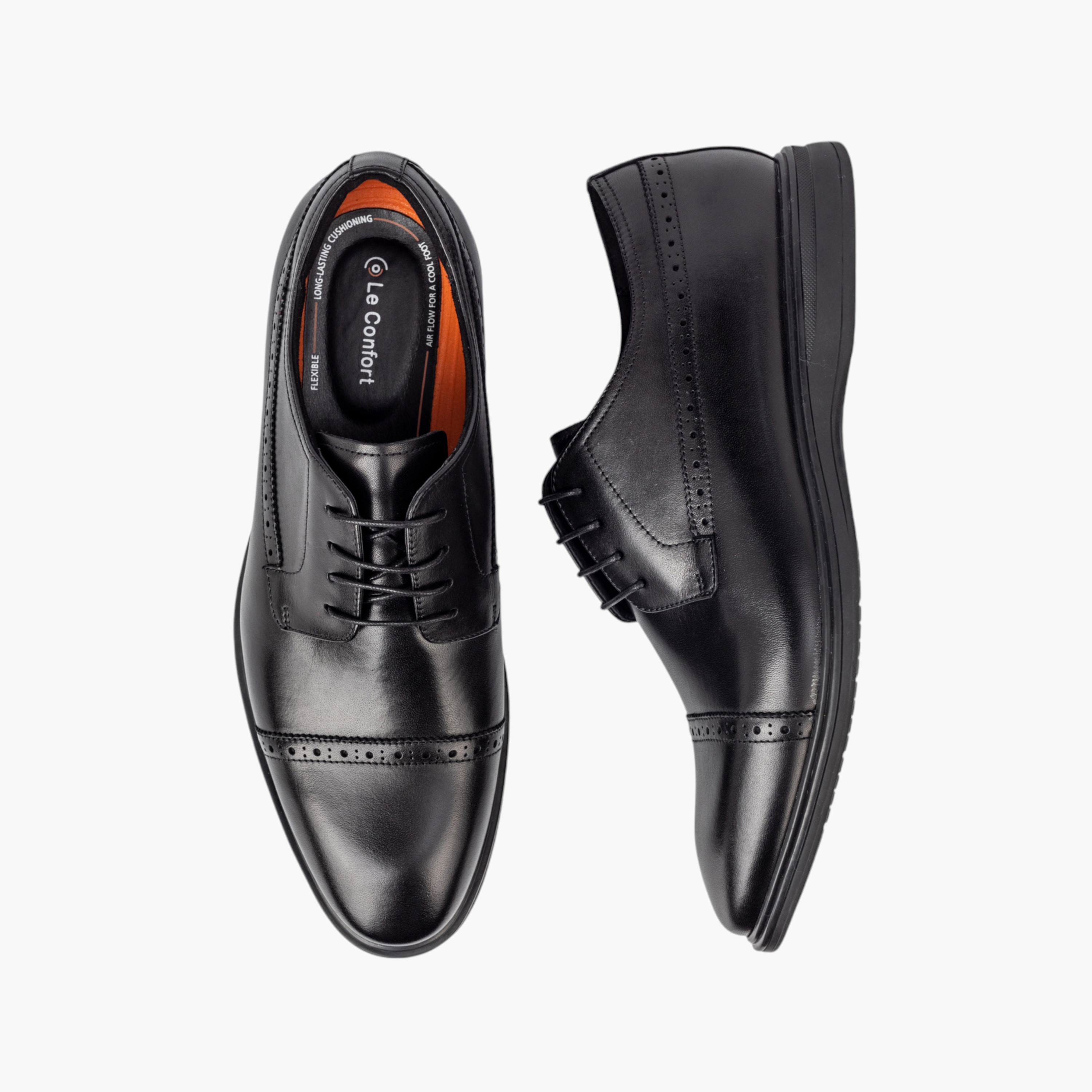 حذاء ديربي جلد طبيعي برباط للرجال من لو كونفور-men-shoes-formalshoes-image-1