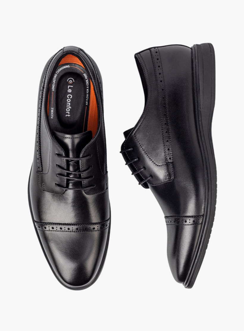 حذاء ديربي جلد طبيعي برباط للرجال من لو كونفور-men-shoes-formalshoes-image-1