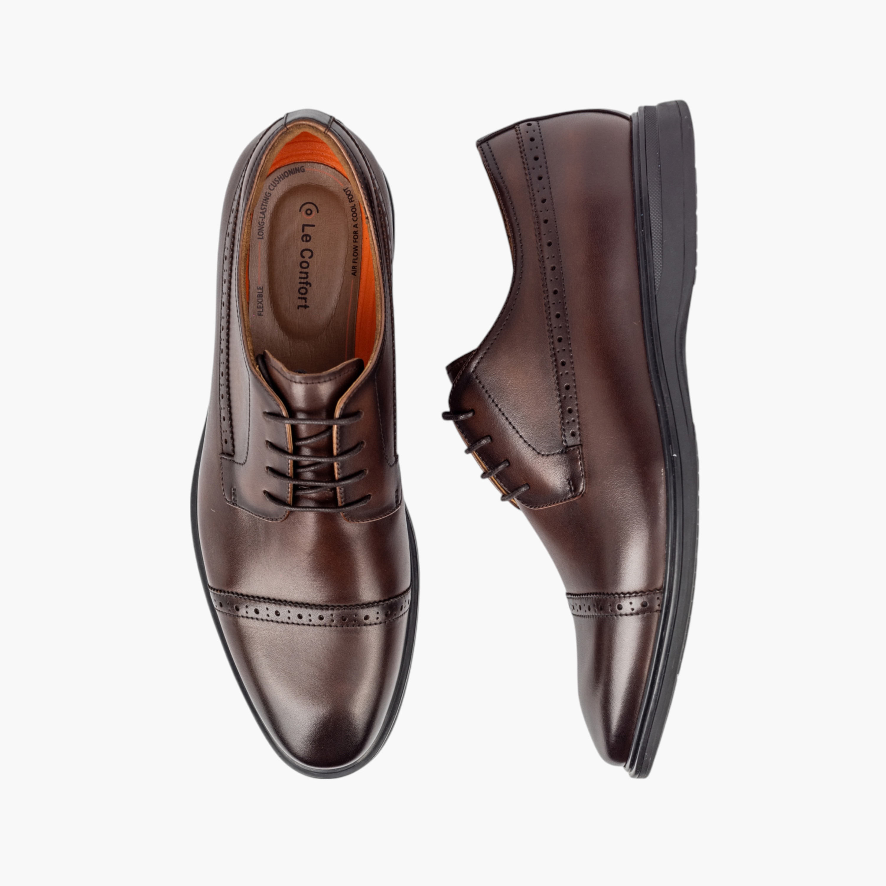 حذاء ديربي جلد طبيعي برباط للرجال من لو كونفور-men-shoes-formalshoes-image-1