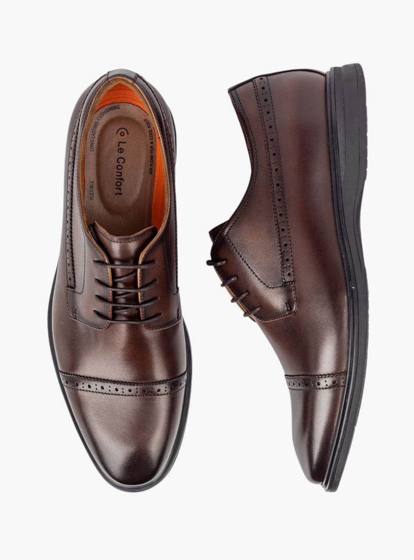 حذاء ديربي جلد طبيعي برباط للرجال من لو كونفور-men-shoes-formalshoes-image-1