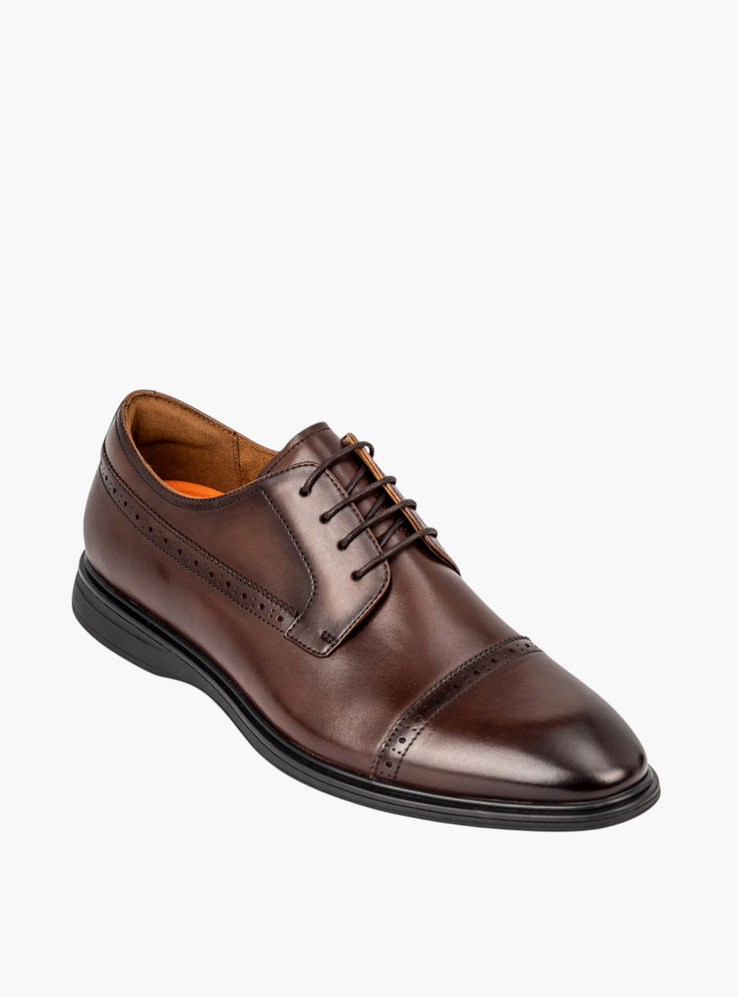 حذاء ديربي جلد طبيعي برباط للرجال من لو كونفور-men-shoes-formalshoes-image-2