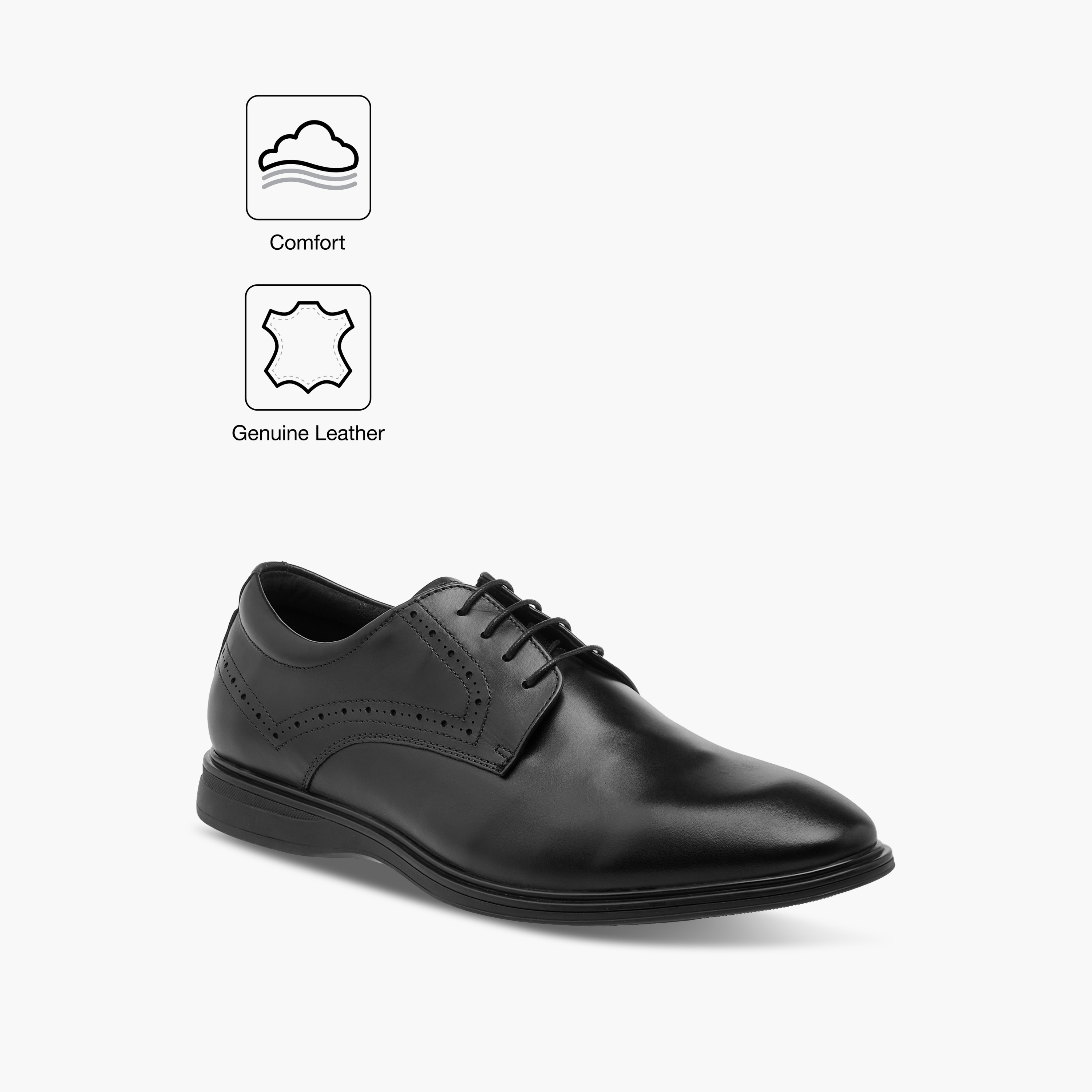 Le Confort Leather Solid Derby Shoes with Lace-Up Closure-men-shoes-formalshoes-image-2