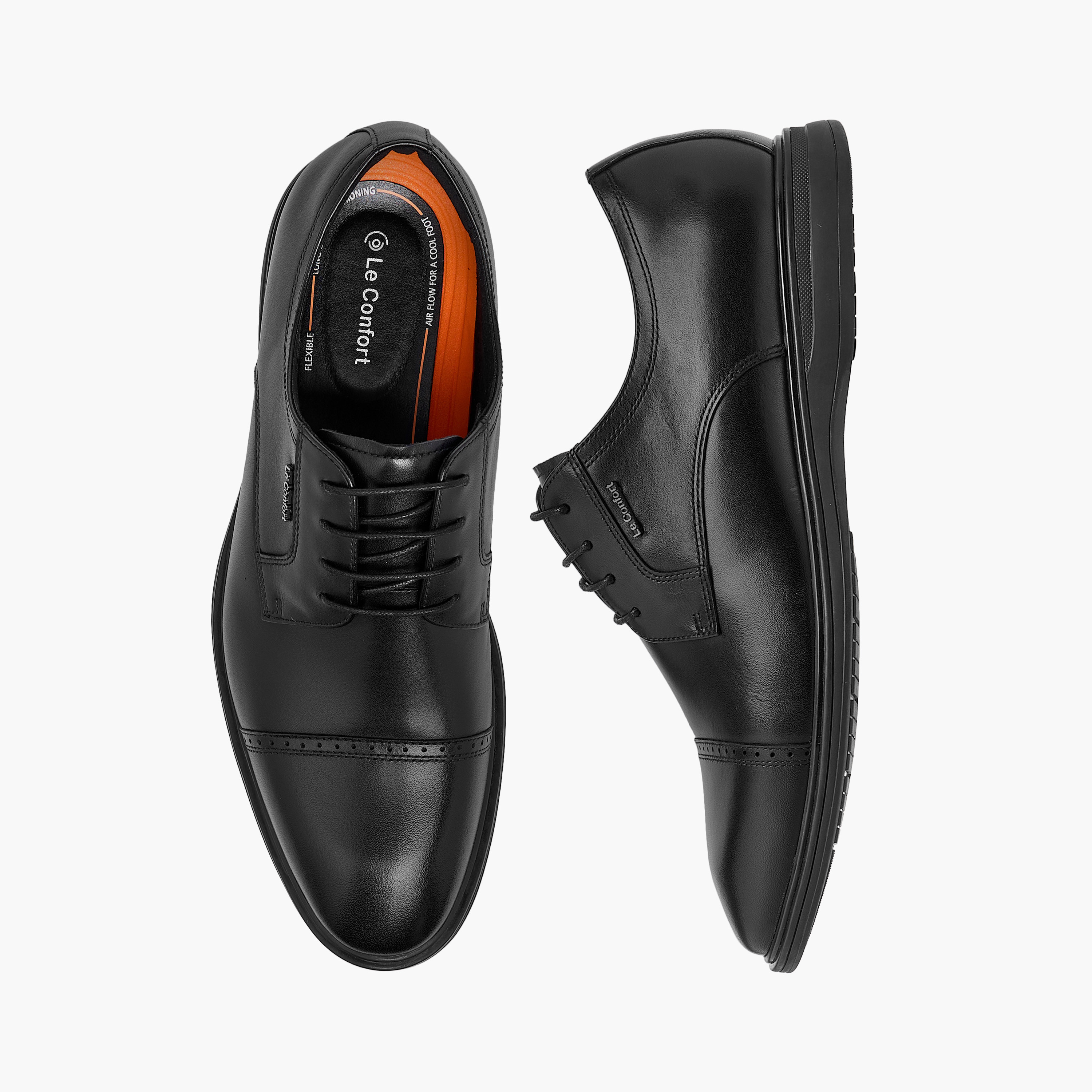 Le Confort Leather Solid Lace-Up Derby Shoes-men-shoes-formalshoes-image-1