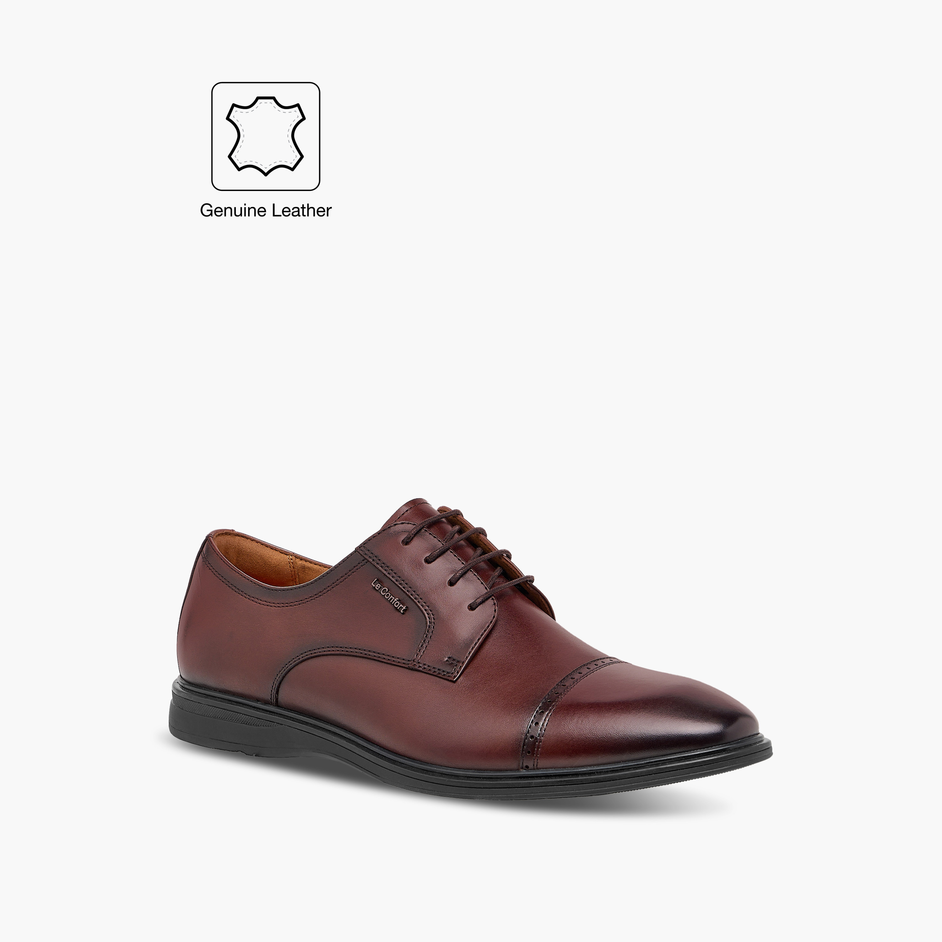 Le Confort Leather Solid Lace-Up Derby Shoes-men-shoes-formalshoes-image-3