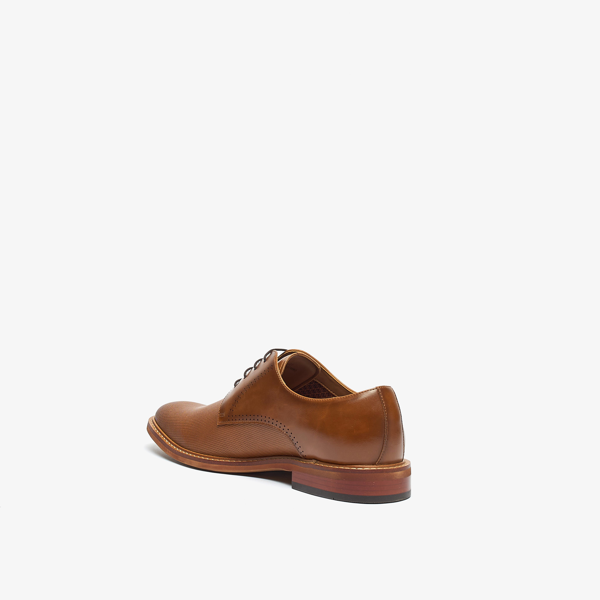 Duchini Men's Textured Derby Shoes with Lace-Up Closure-men-shoes-formalshoes-image-2