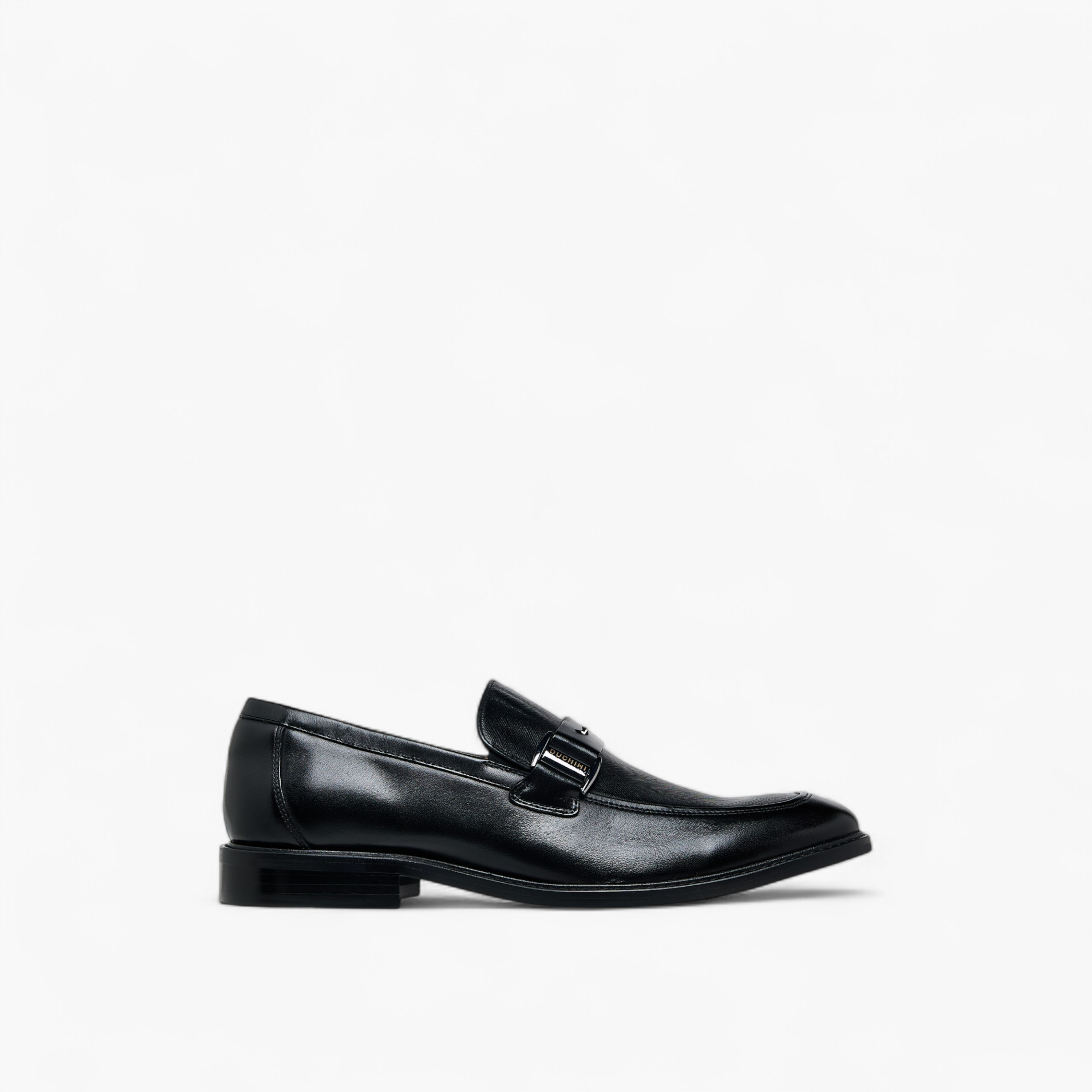 Duchini Men Buckle Accent Slip-On Leather Loafers-men-shoes-loafersandmoccasins-image-3