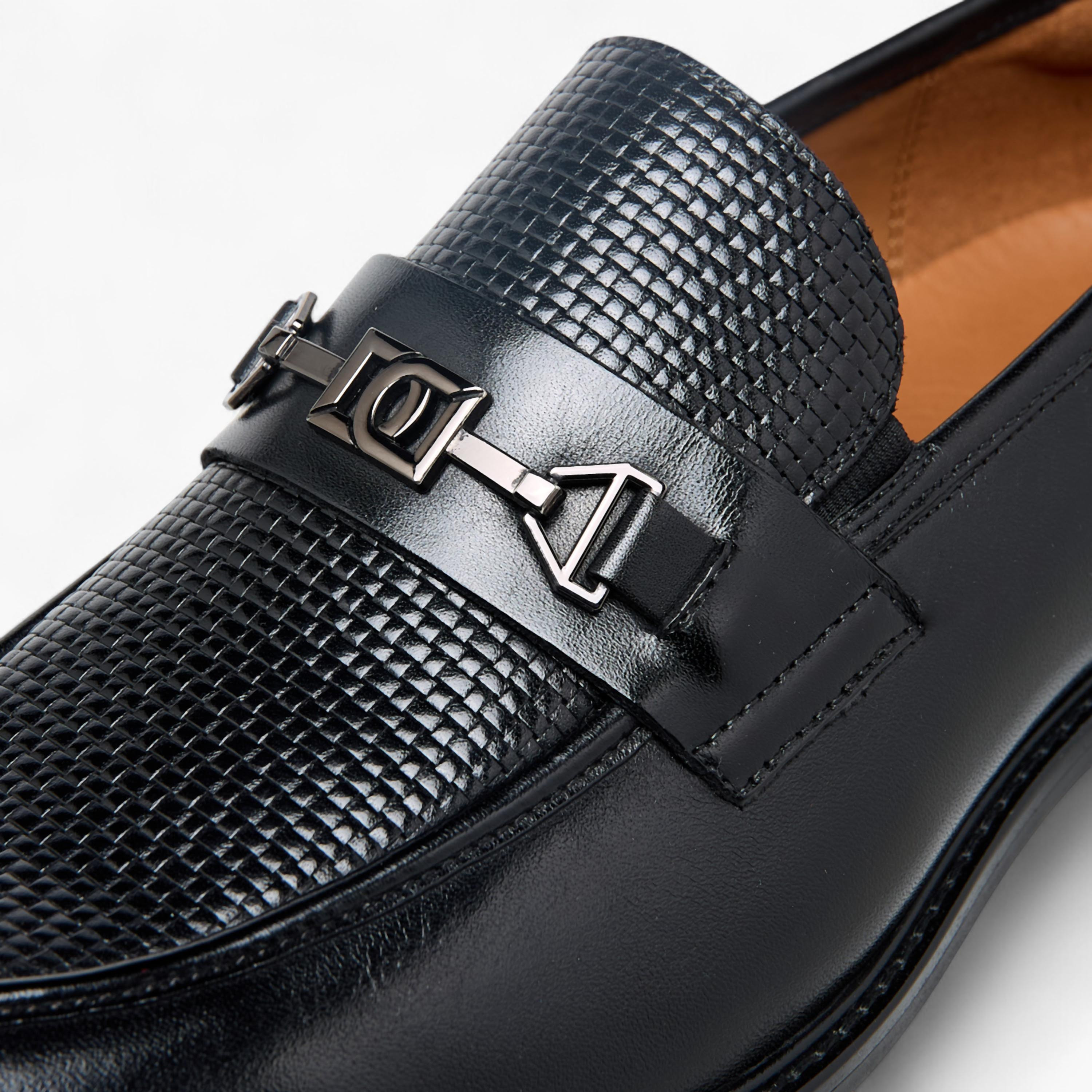 Duchini Men Buckle Accent Slip-On Leather Loafers-men-shoes-loafersandmoccasins-image-4