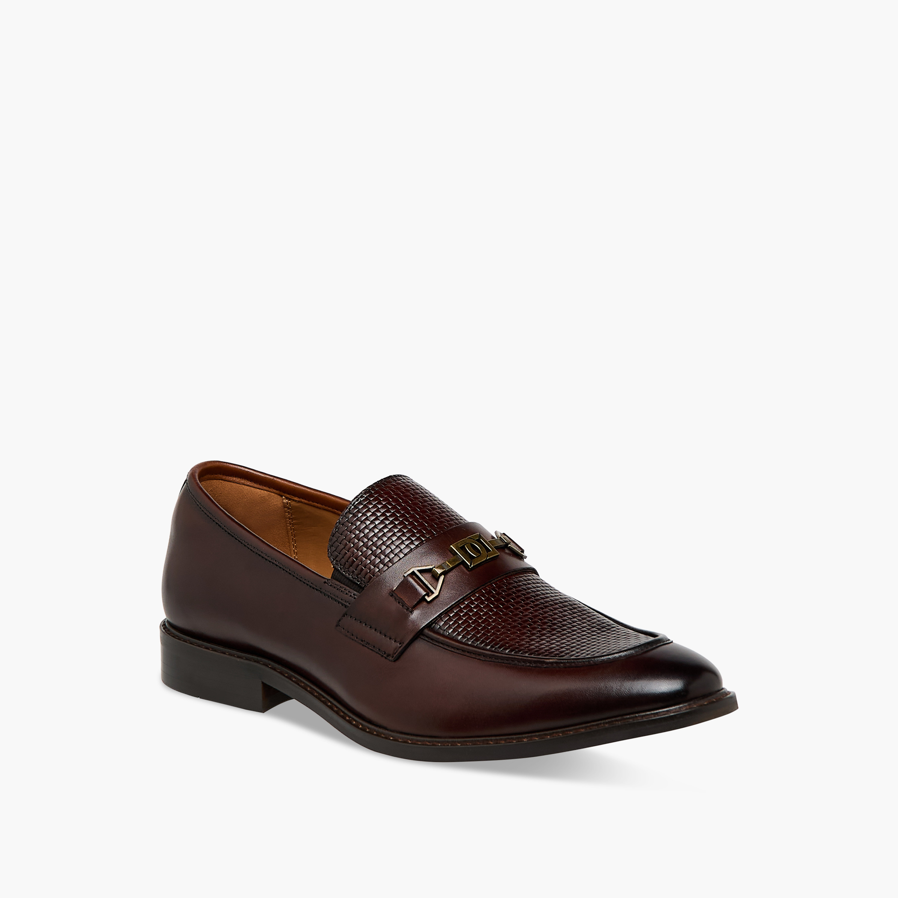Duchini Men Buckle Accent Slip-On Leather Loafers-men-shoes-loafersandmoccasins-image-2