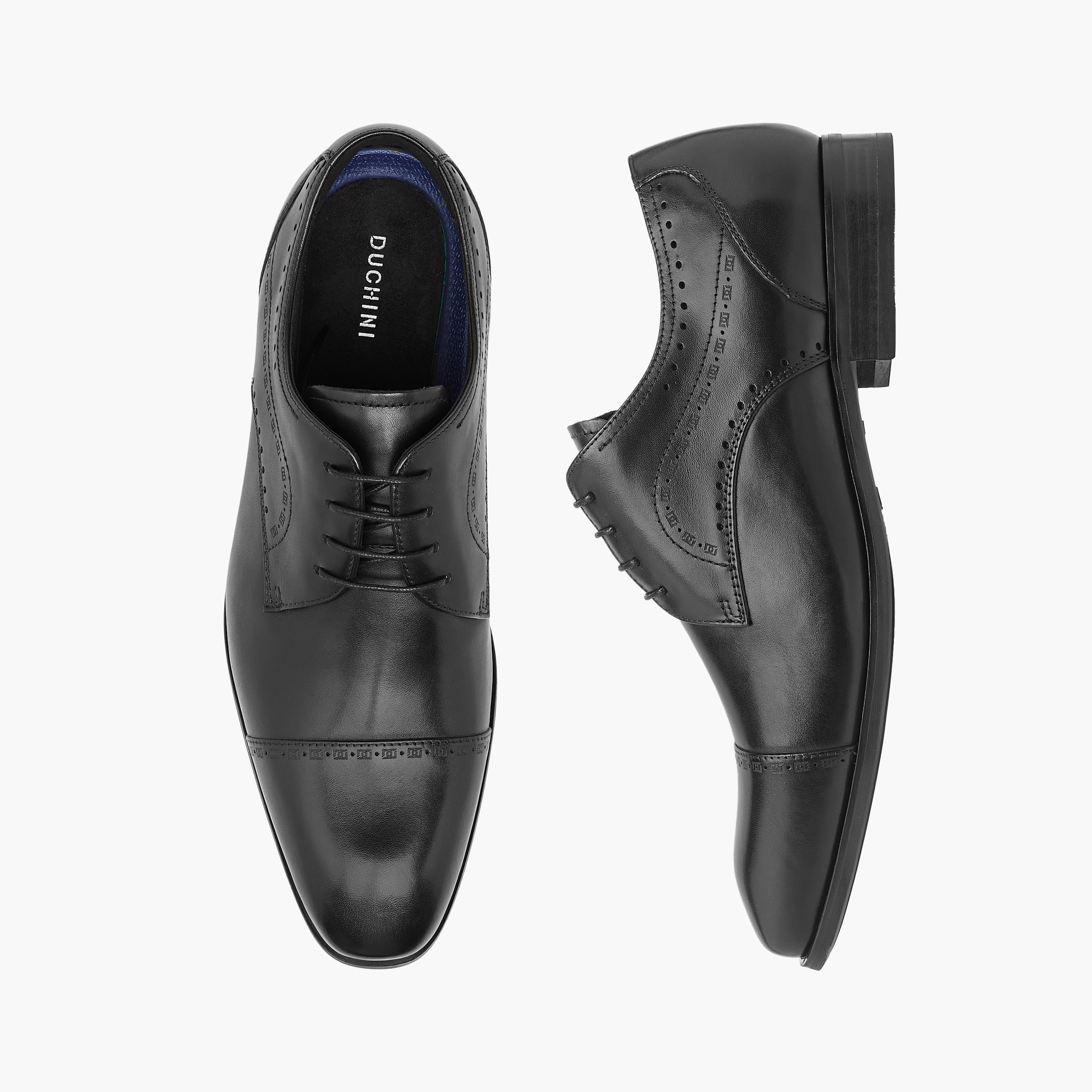 حذاء ديربي جلد بتفاصيل مفرغة ورباط للرجال من دوتشيني-men-shoes-formalshoes-image-1