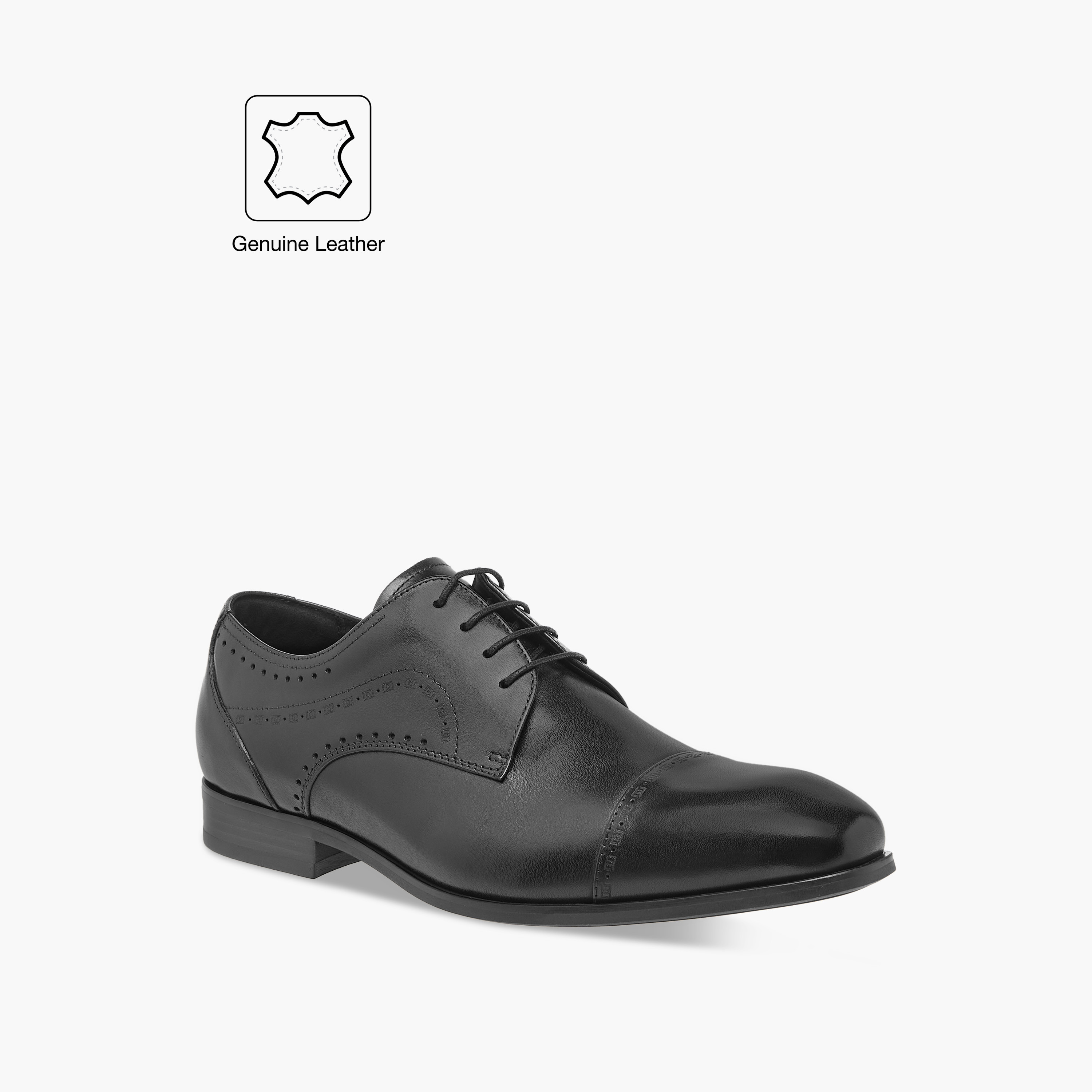 حذاء ديربي جلد بتفاصيل مفرغة ورباط للرجال من دوتشيني-men-shoes-formalshoes-image-2
