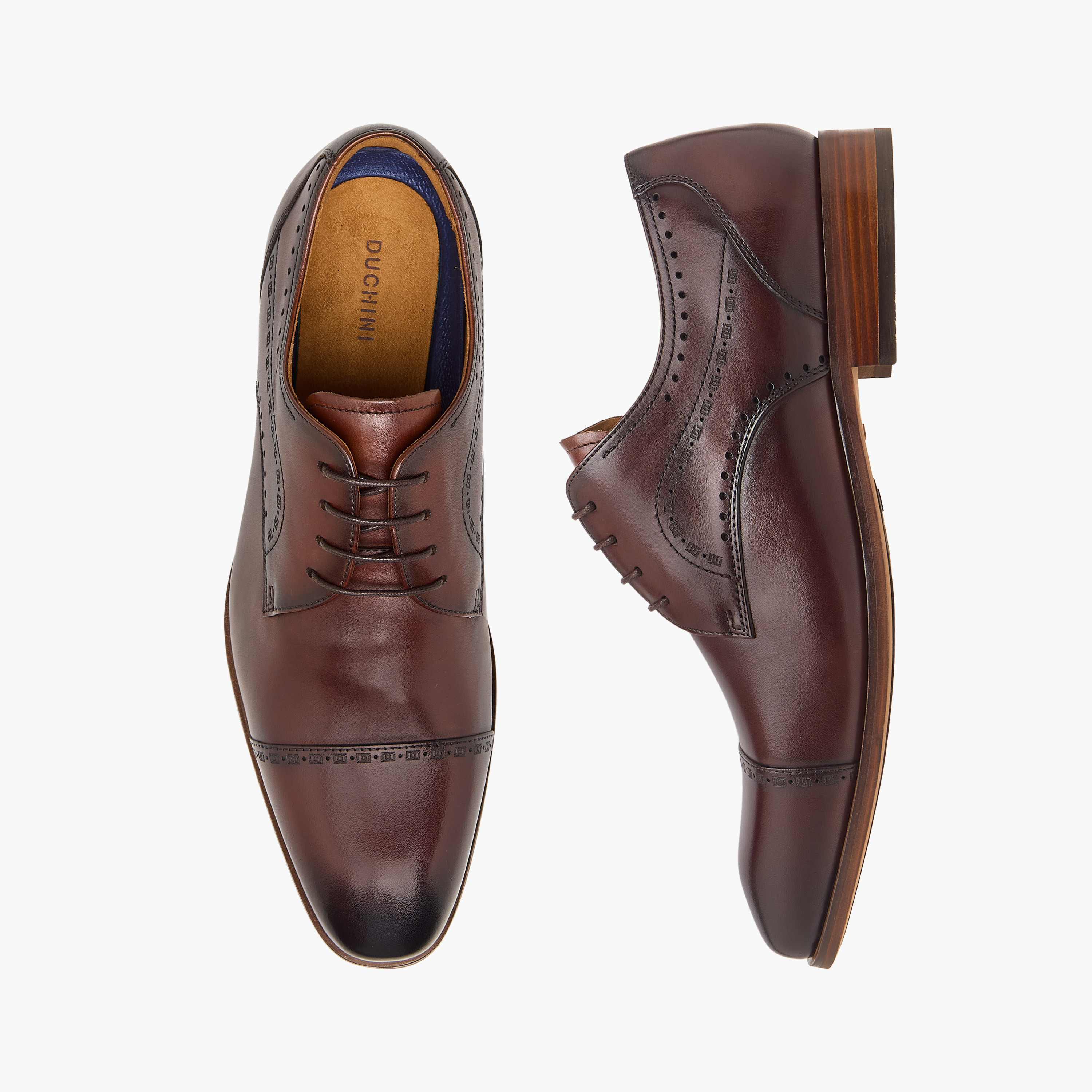 حذاء ديربي جلد بتفاصيل مفرغة ورباط للرجال من دوتشيني-men-shoes-formalshoes-image-1
