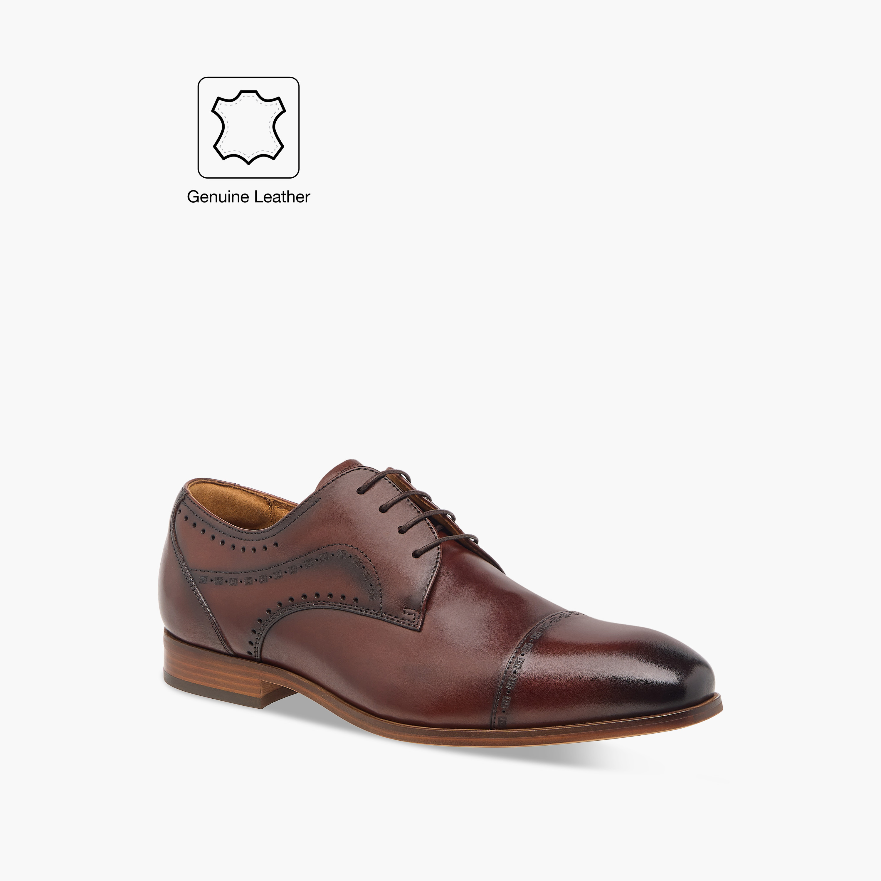 حذاء ديربي جلد بتفاصيل مفرغة ورباط للرجال من دوتشيني-men-shoes-formalshoes-image-2